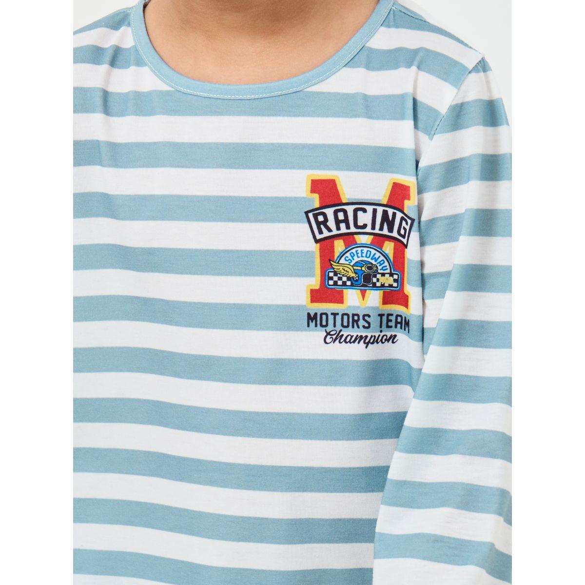 Styli Striped Printed T-Shirt and Pyjama Set-boys-clothing-nightwear-image-2