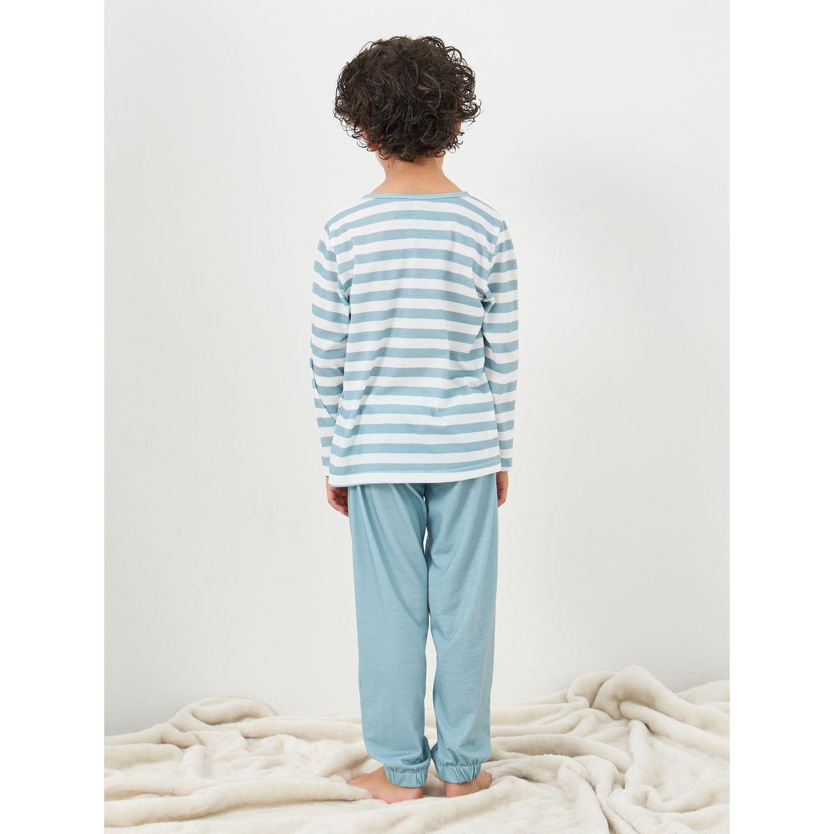 Styli Striped Printed T-Shirt and Pyjama Set-boys-clothing-nightwear-image-5