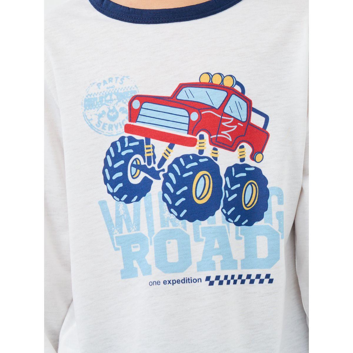 Styli Car Graphic Print T-Shirt and Pyjama Set-boys-clothing-nightwear-image-4