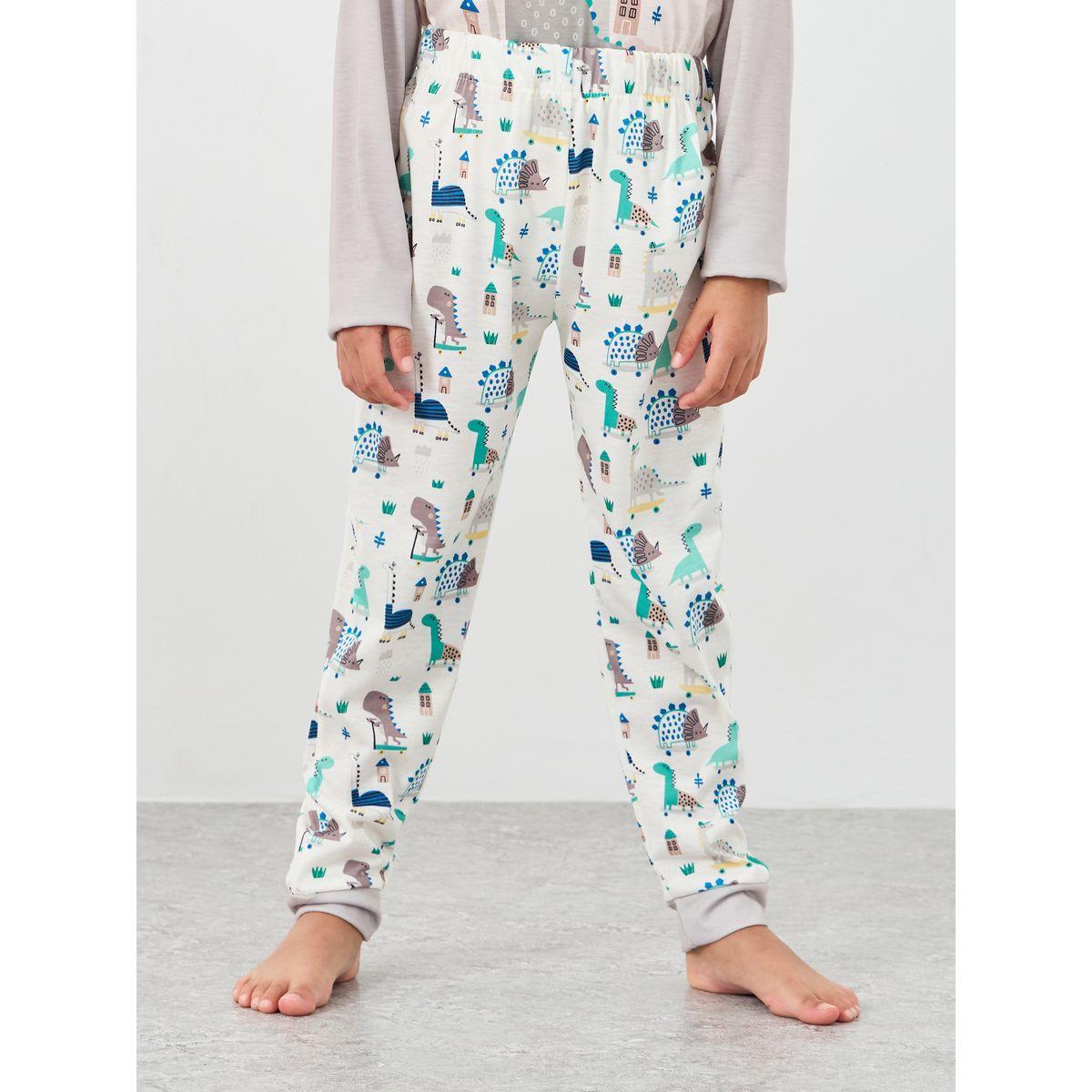 طقم من بنطال بيجاما وتيشيرت بطبعة ديناصور-boys-clothing-nightwear-image-4