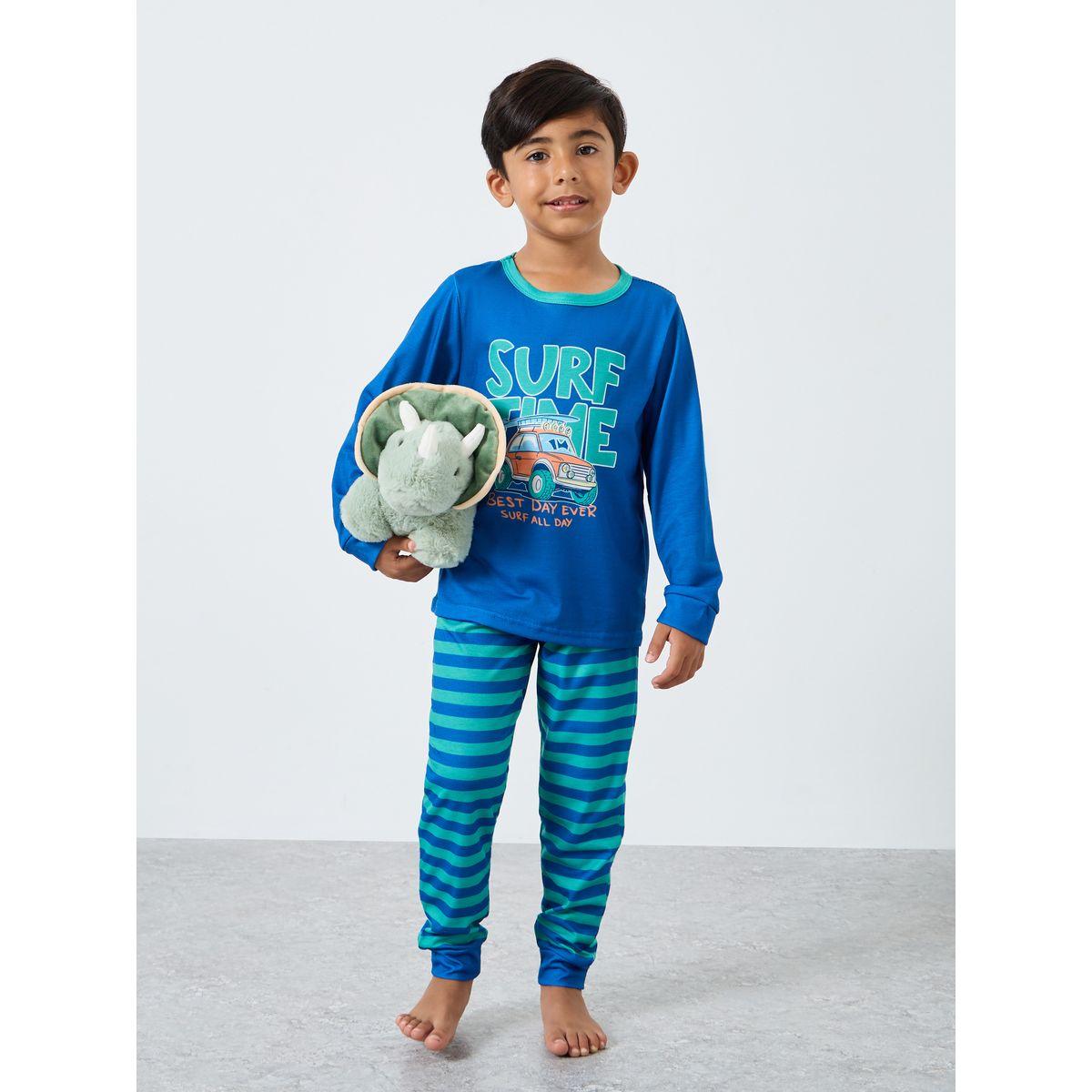 Styli Boys Graphic Print T-Shirt and Pyjama Set-boys-clothing-nightwear-image-1