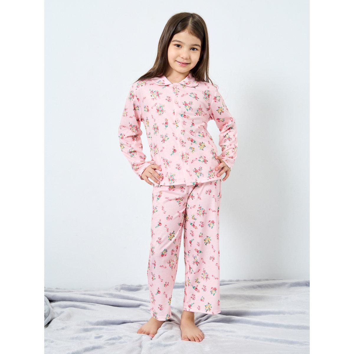 طقم من بنطال بيجاما وبلوزة بطبعة زهور-girls-clothing-nightwear-image-2