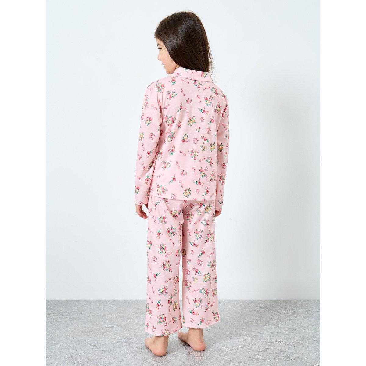 طقم من بنطال بيجاما وبلوزة بطبعة زهور-girls-clothing-nightwear-image-6