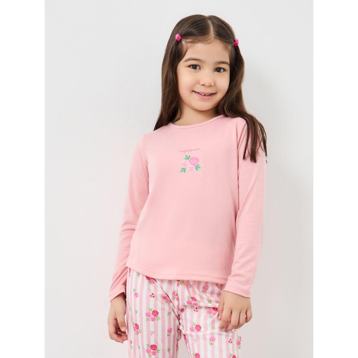 طقم من بنطال بيجاما وتيشيرت بياقة دائرية-girls-clothing-nightwear-image-2