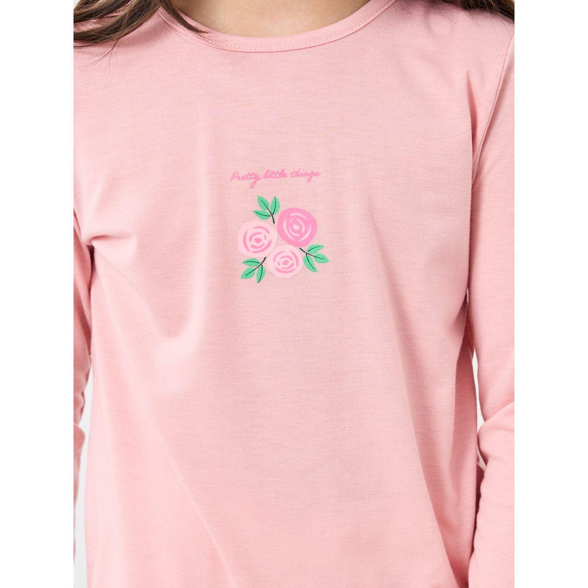 طقم من بنطال بيجاما وتيشيرت بياقة دائرية-girls-clothing-nightwear-image-3