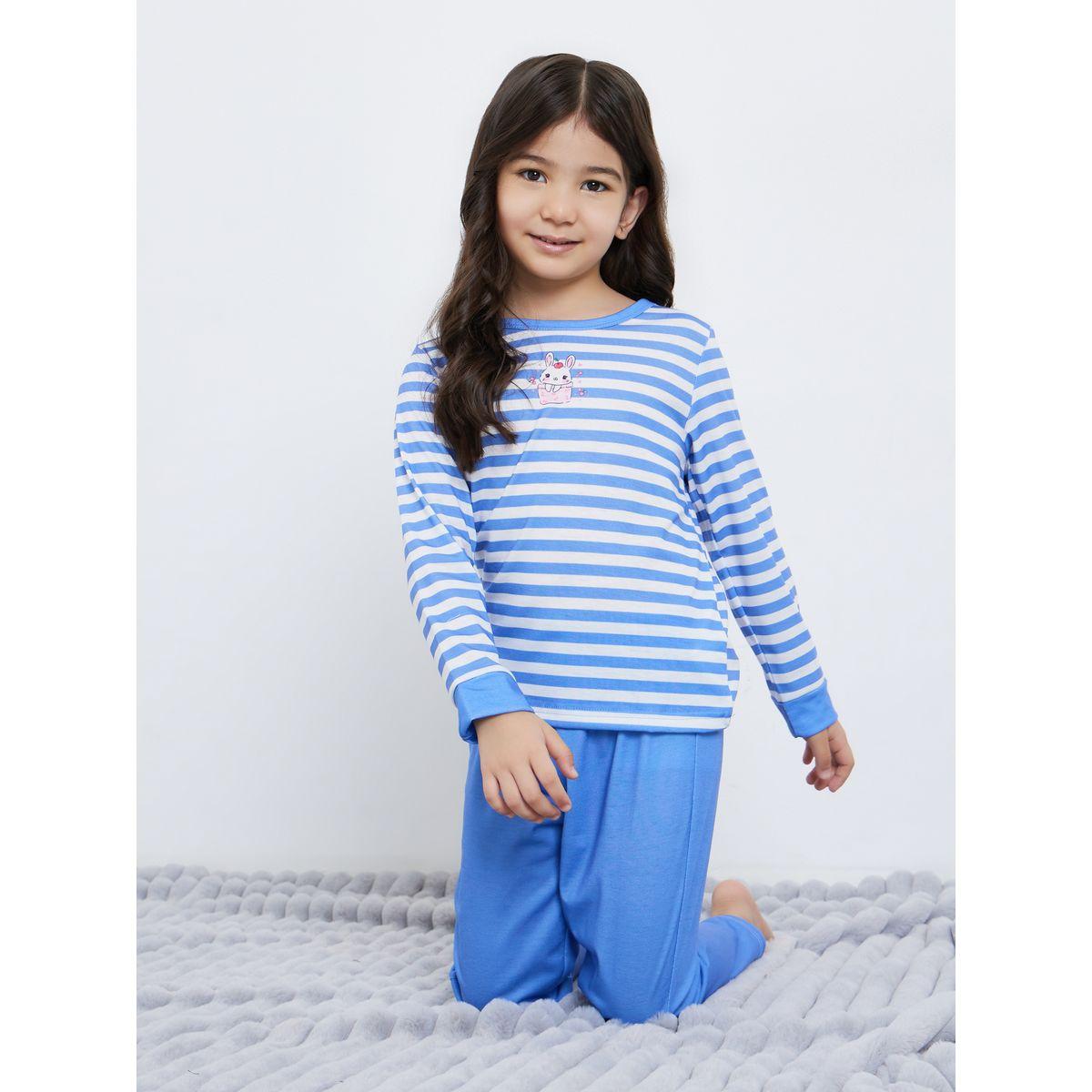 طقم من بنطال بيجاما وتيشيرت مخطط-girls-clothing-nightwear-image-1