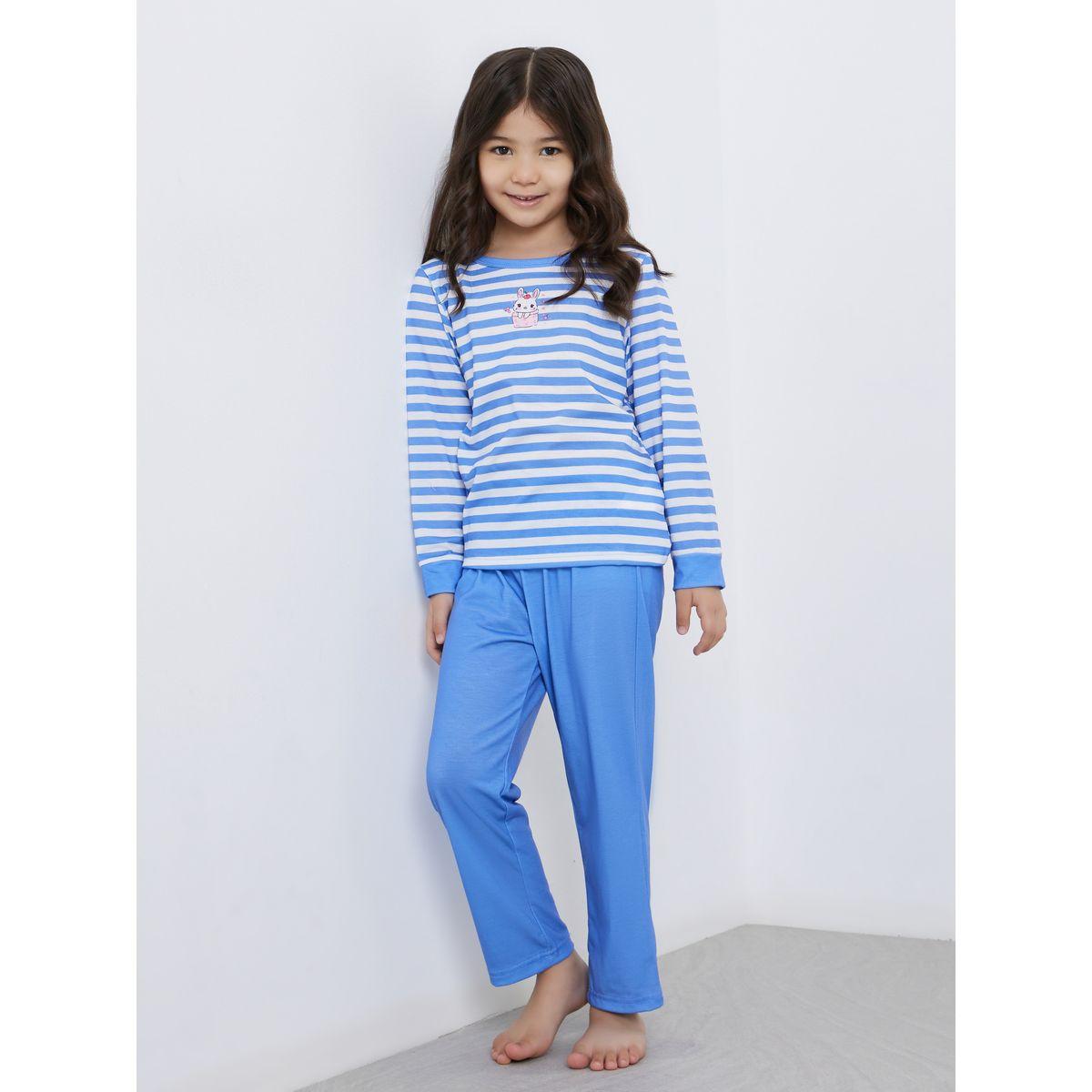 طقم من بنطال بيجاما وتيشيرت مخطط-girls-clothing-nightwear-image-2