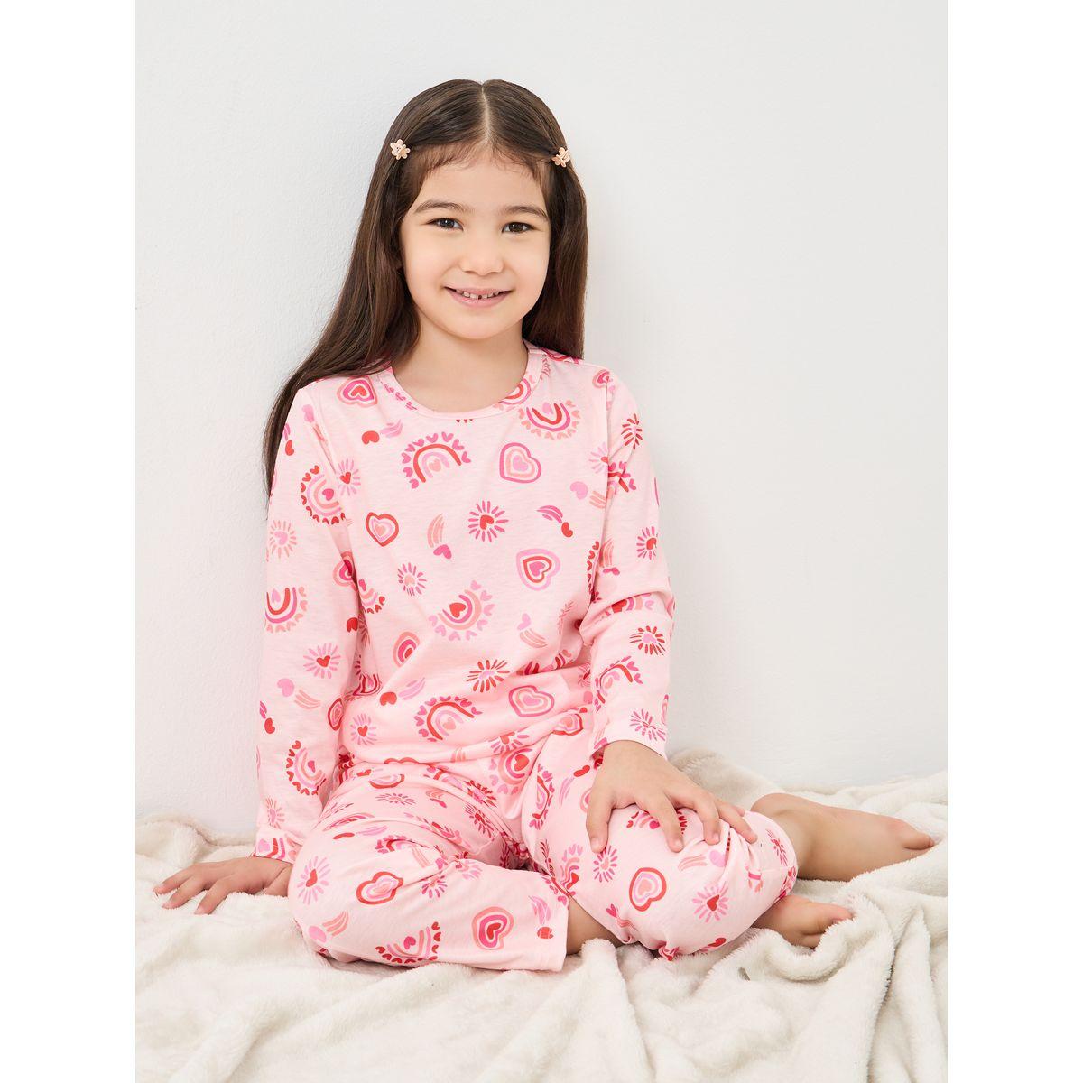 Styli All Over Print T-Shirt and Pyjama Set-girls-clothing-nightwear-image-1