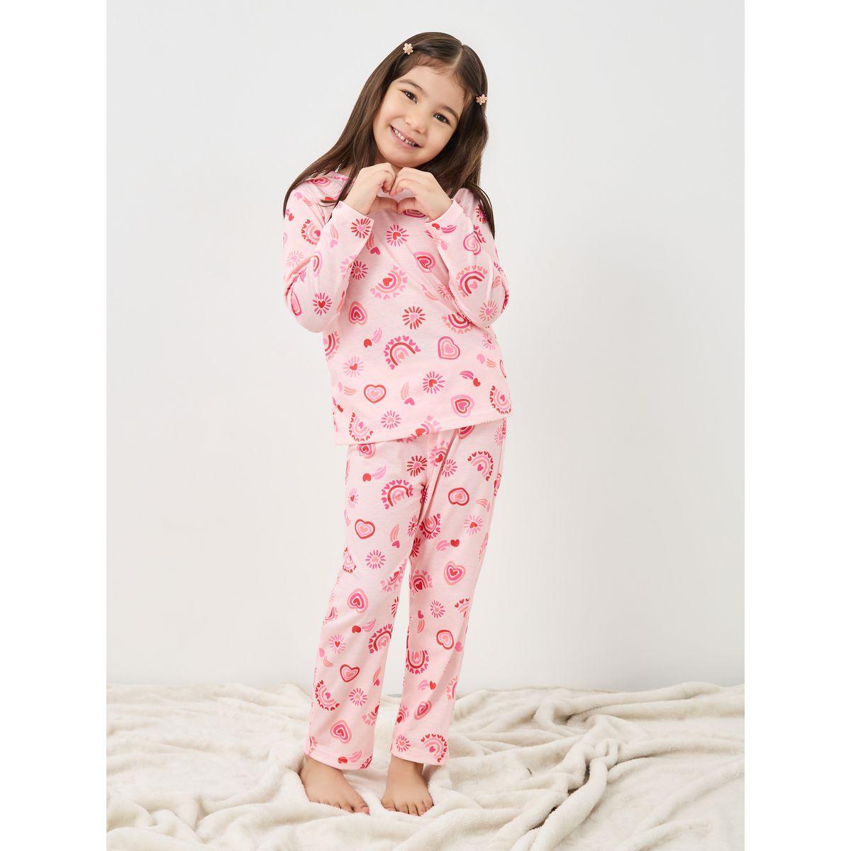 Styli All Over Print T-Shirt and Pyjama Set-girls-clothing-nightwear-image-2