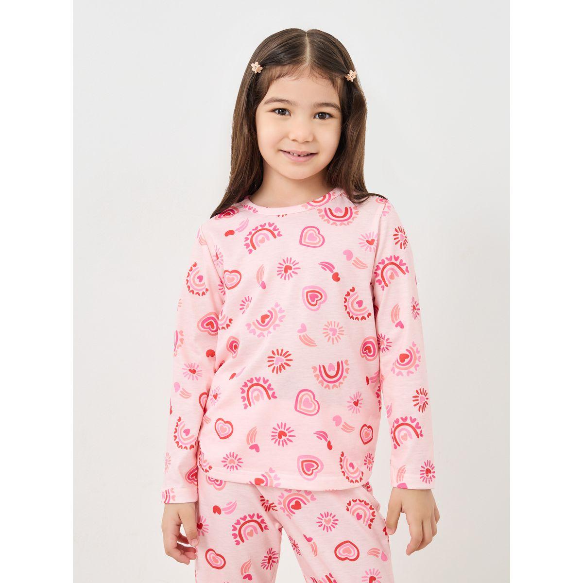 Styli All Over Print T-Shirt and Pyjama Set-girls-clothing-nightwear-image-3