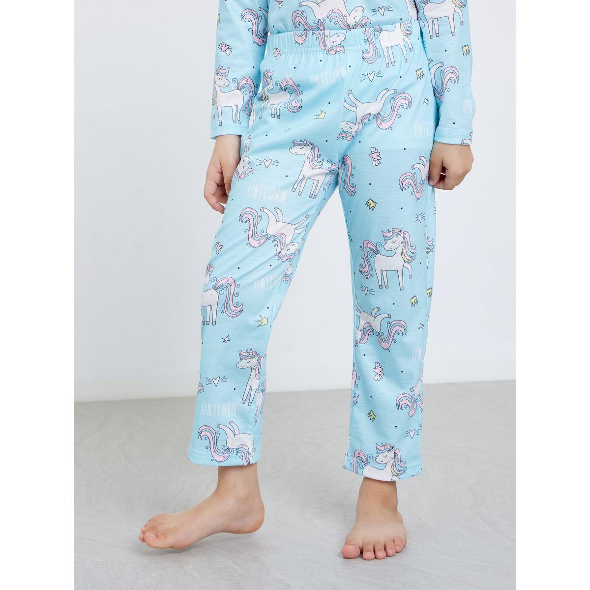 Styli Unicorn Graphic Print T-Shirt and Pyjama Set-girls-clothing-nightwear-image-5