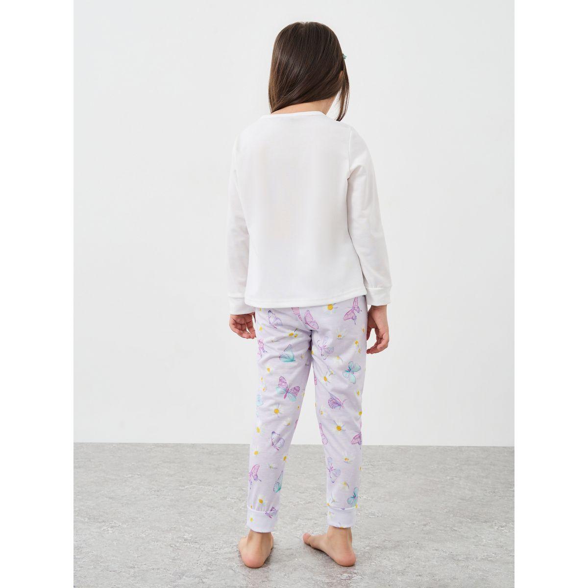 Styli Girls Butterfly Print T-Shirt and Pyjama Set-girls-clothing-nightwear-image-4