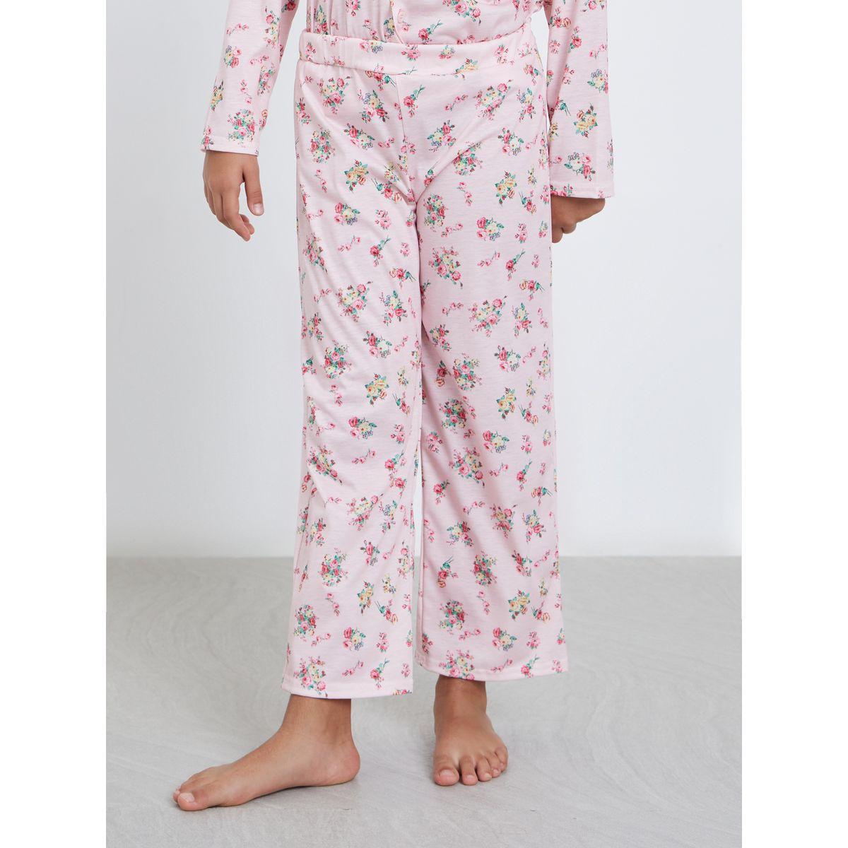 طقم من بنطال بيجاما وبلوزة بطبعة زهور-girls-clothing-nightwear-image-5
