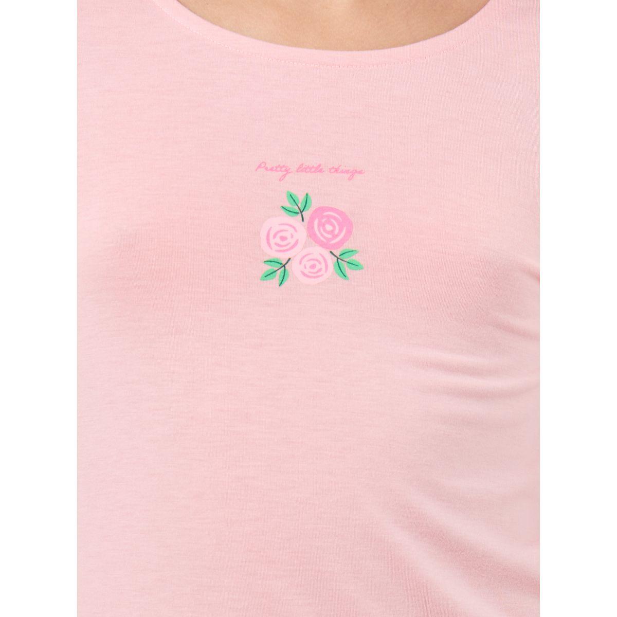 Styli Printed Long Sleeves T-Shirt and Floral Pyjama Set-girls-clothing-nightwear-image-4
