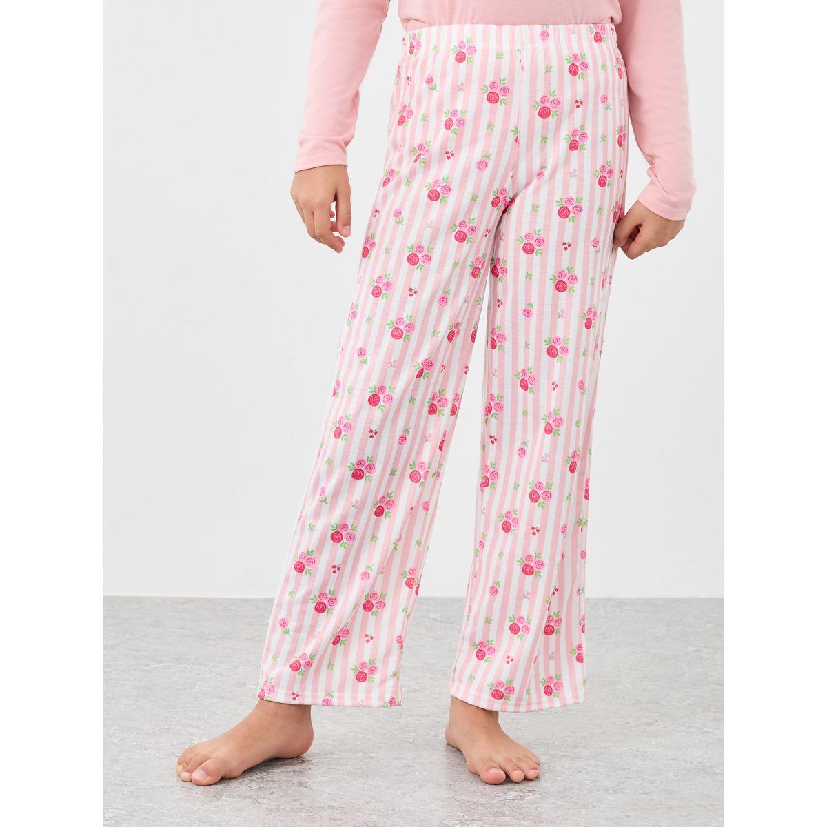 Styli Printed Long Sleeves T-Shirt and Floral Pyjama Set-girls-clothing-nightwear-image-5