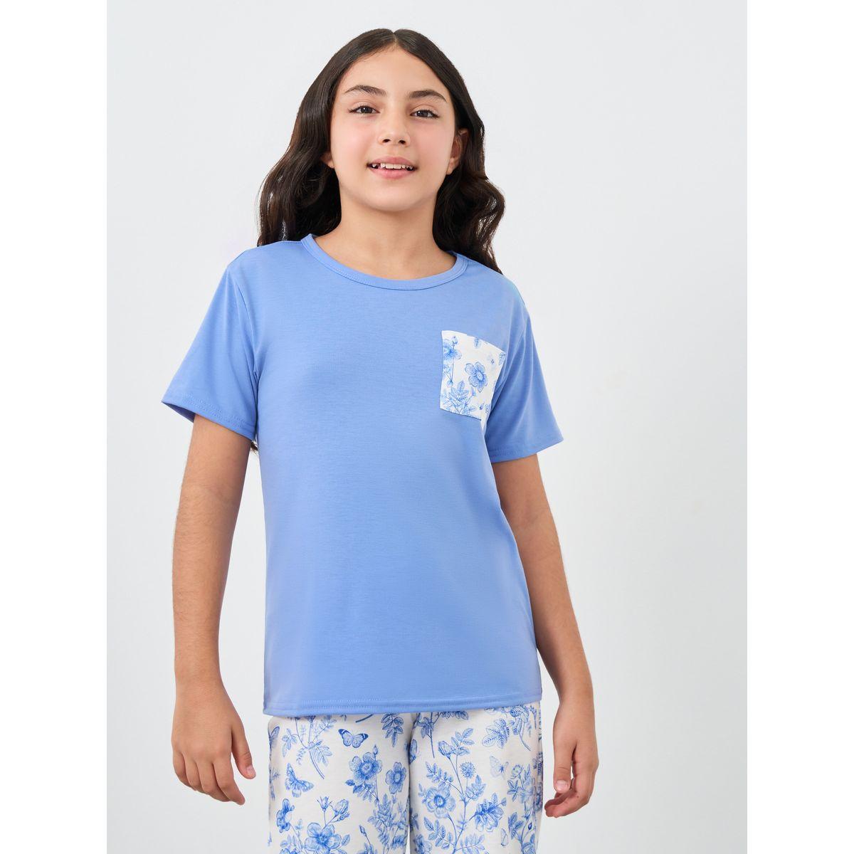 طقم من بنطال بيجاما وتيشيرت بطبعة زهور-girls-clothing-nightwear-image-3