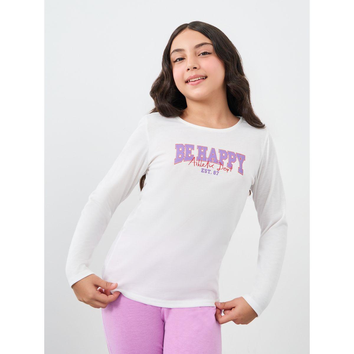 طقم من بنطال بيجاما وتيشيرت بطبعة كتابة-girls-clothing-nightwear-image-3