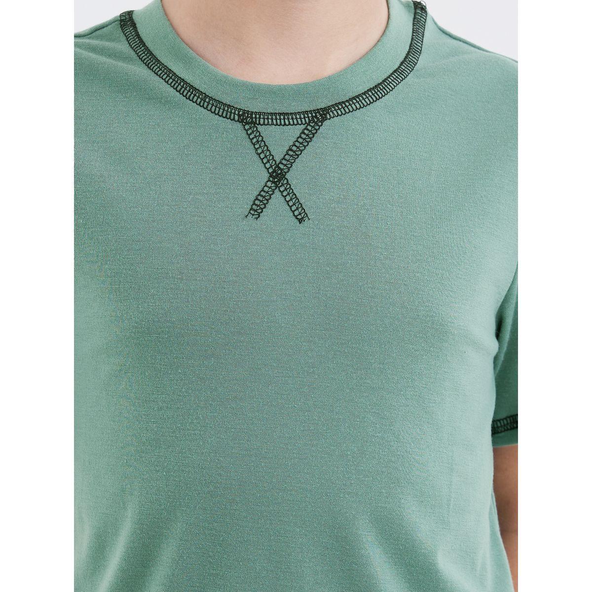 Styli Boys Green Overlock Seam T-Shirt and Pyjama Set-boys-clothing-nightwear-image-3