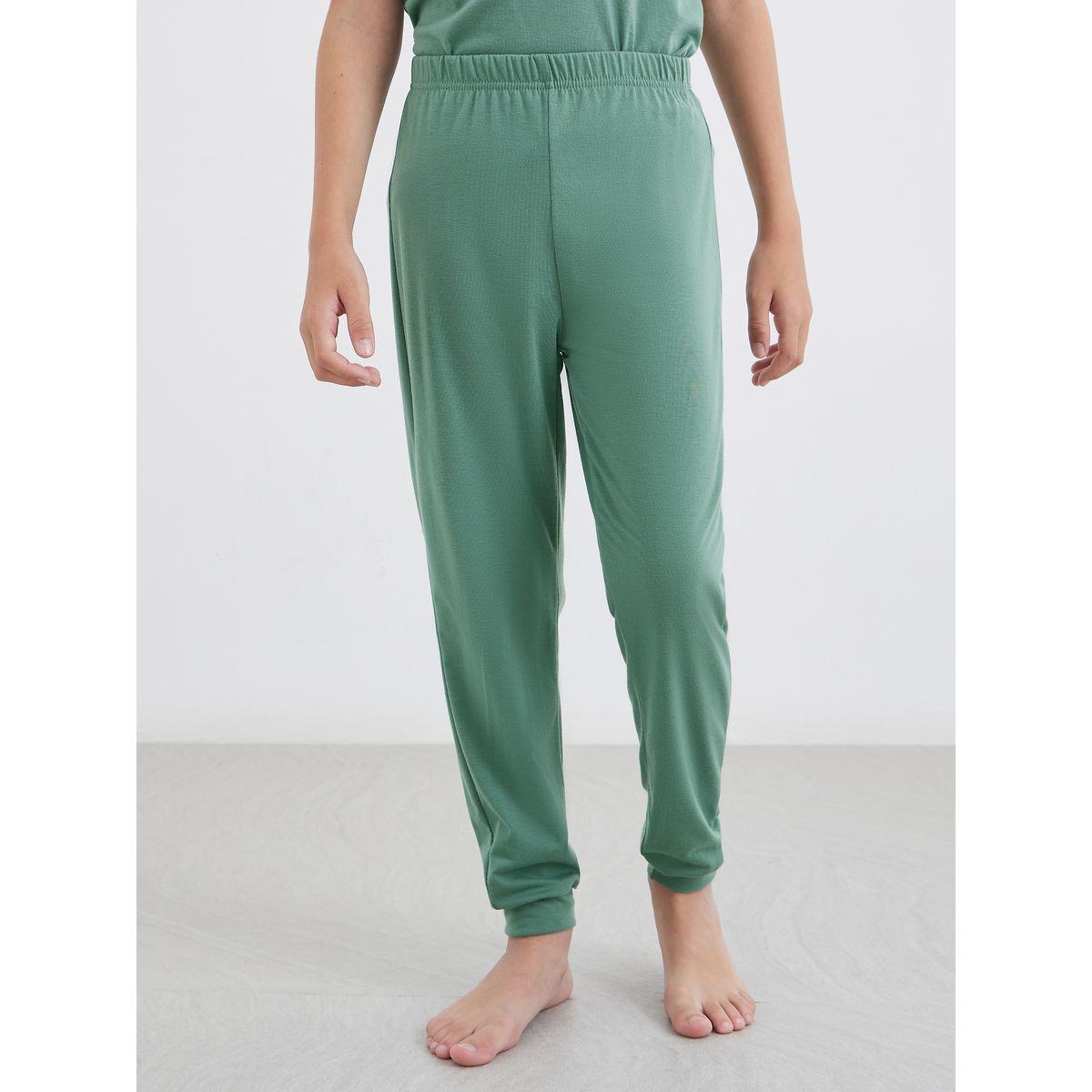 Styli Boys Green Overlock Seam T-Shirt and Pyjama Set-boys-clothing-nightwear-image-5