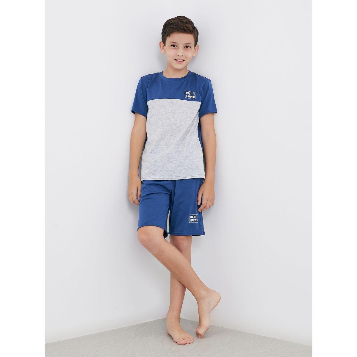 طقم من شورت وتيشيرت بطبعة كُتل الألوان-boys-clothing-nightwear-image-1