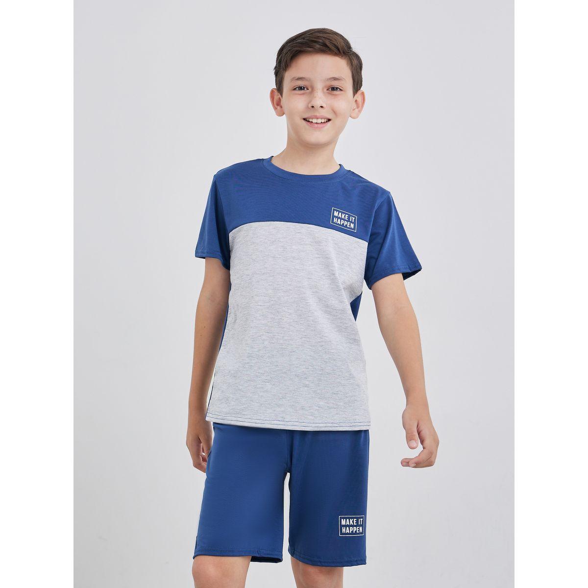 طقم من شورت وتيشيرت بطبعة كُتل الألوان-boys-clothing-nightwear-image-2