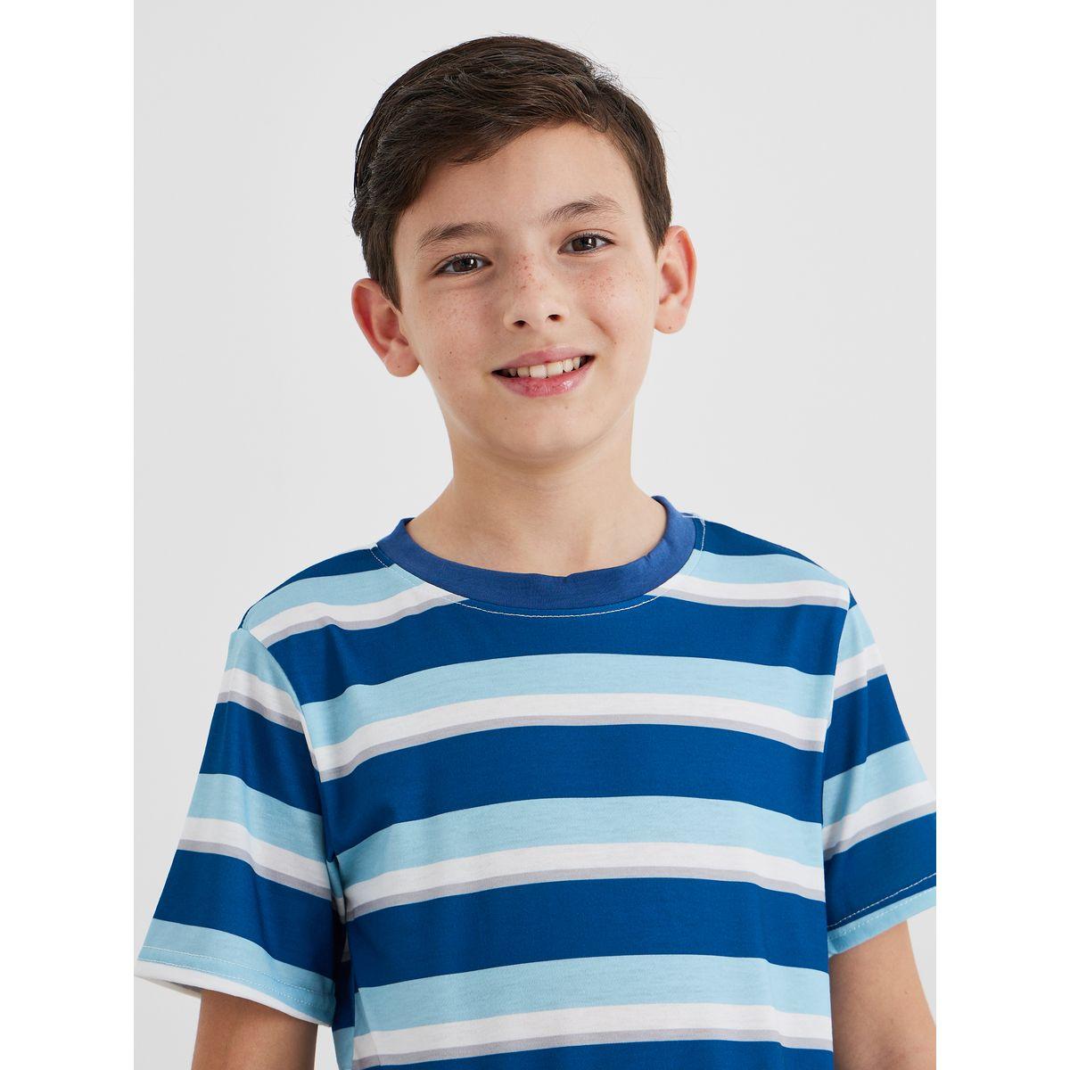 Styli Striped T-Shirt and Printed Joggers Set-boys-clothing-nightwear-image-3
