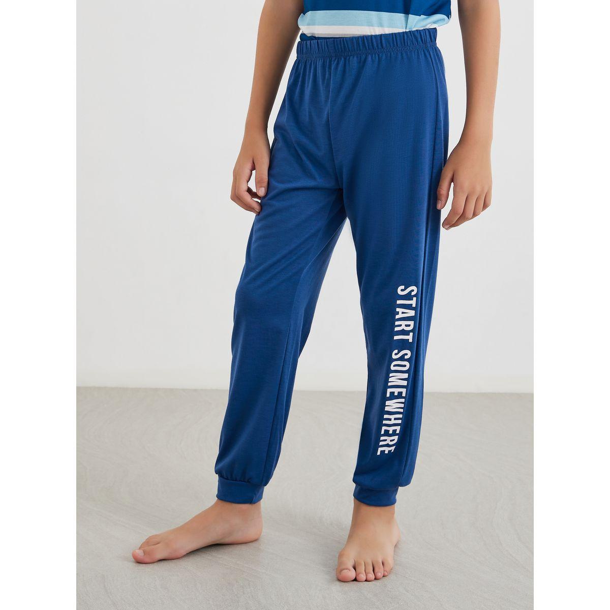 Styli Striped T-Shirt and Printed Joggers Set-boys-clothing-nightwear-image-5