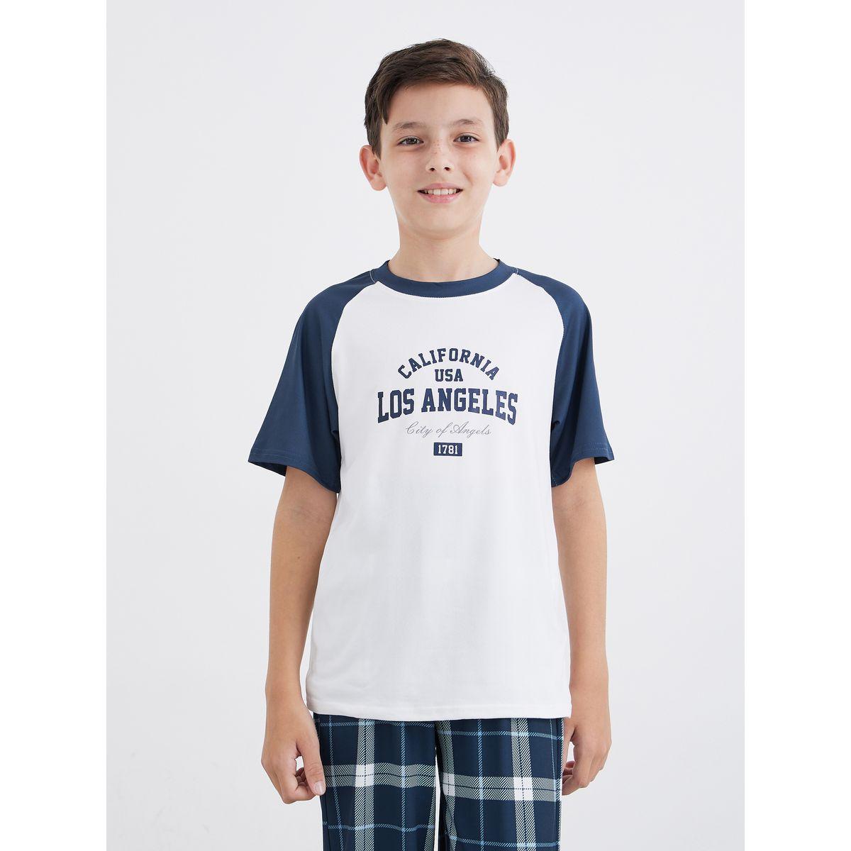 طقم من بنطال بيجاما وتيشيرت مُطبع بأكمام ريجلان-boys-clothing-nightwear-image-3