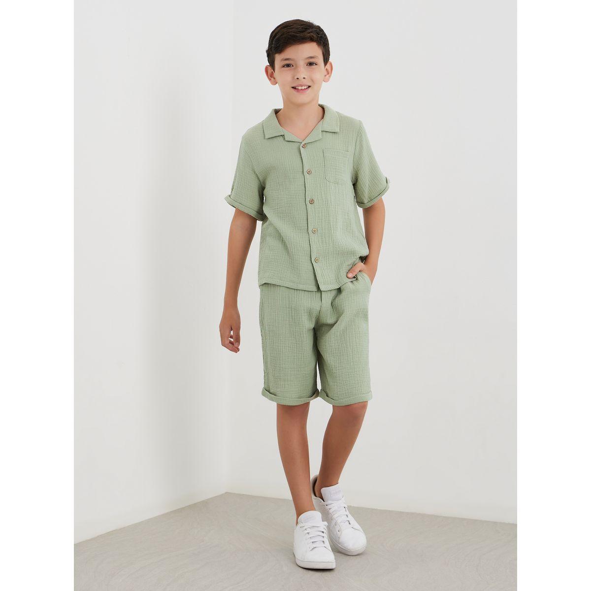 طقم منسق من شورت وقميص سادة-boys-clothing-setsandcoords-image-1