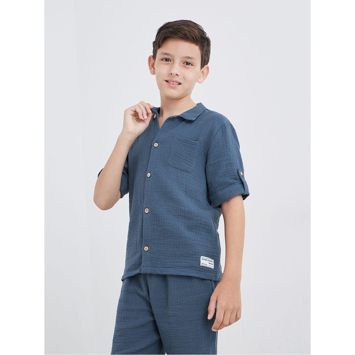 طقم منسق من شورت وقميص سادة-boys-clothing-setsandcoords-image-2