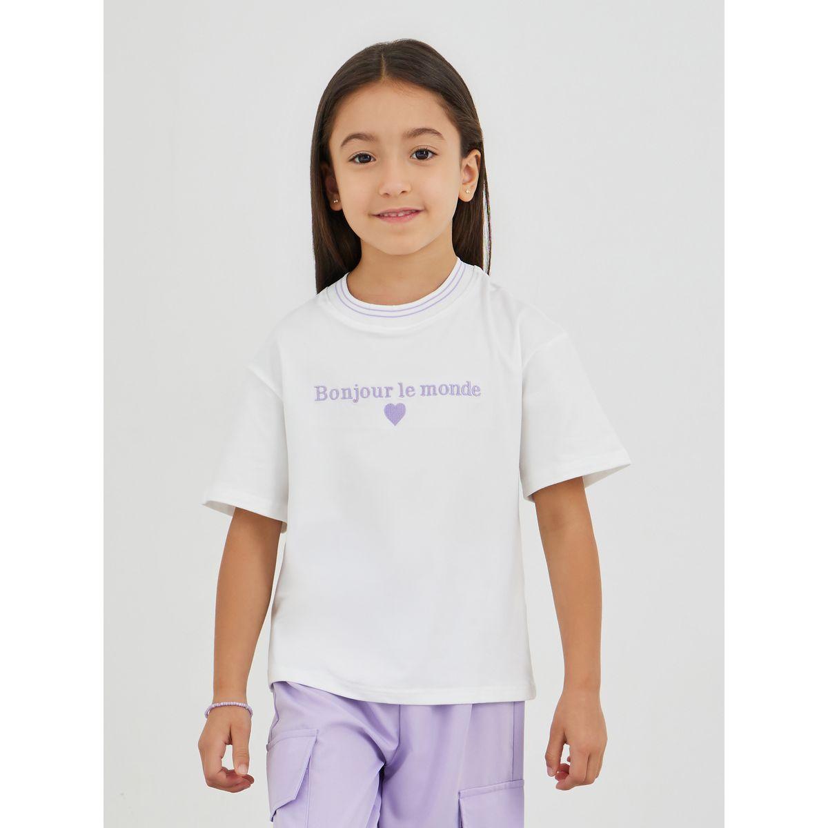 Styli Text Embroidered T-Shirt and Cargo Pants Set-girls-clothing-setsandcoords-image-2