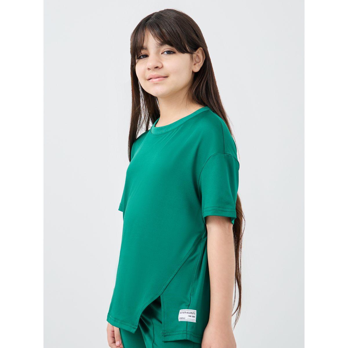 طقم منسق من ليقنز وتيشيرت فضفاض بتفاصيل شارة-girls-clothing-setsandcoords-image-3