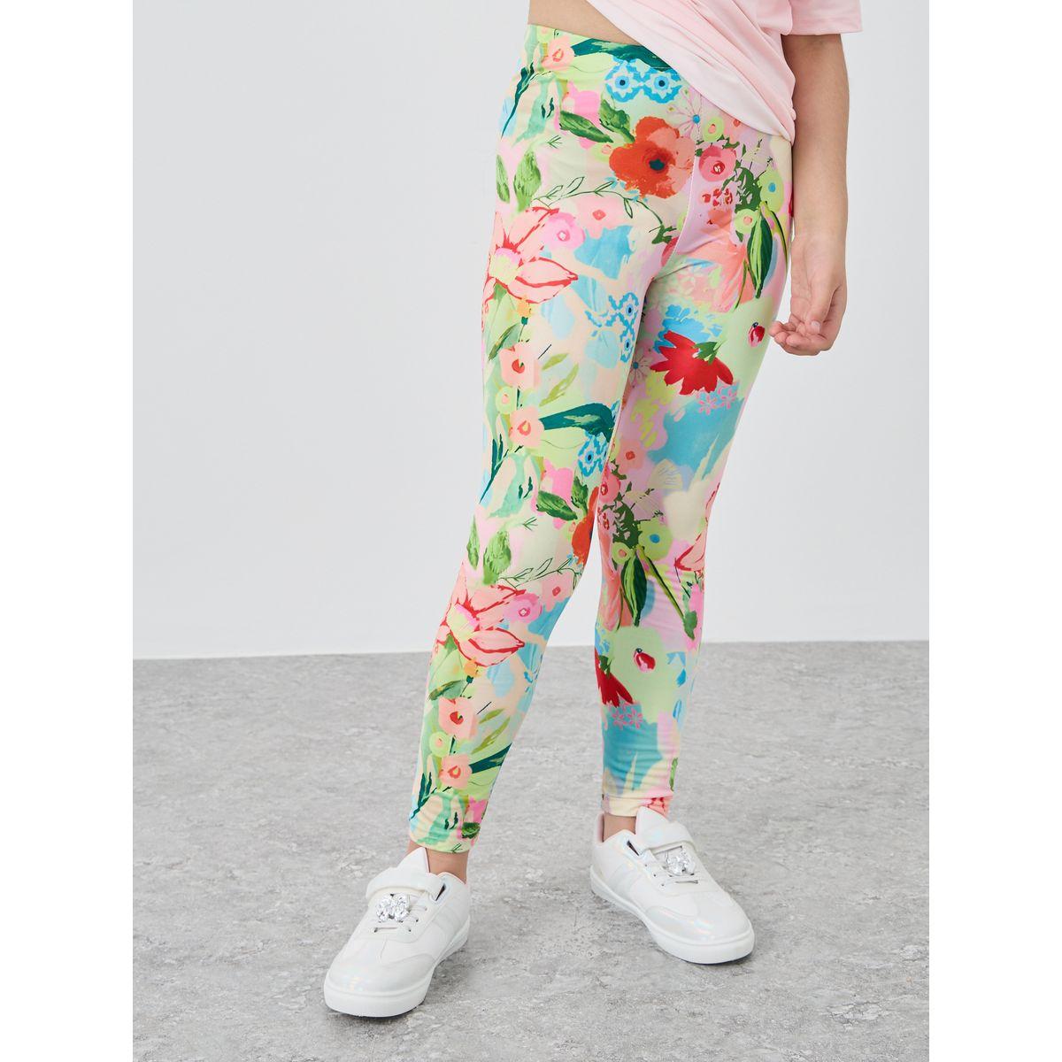 Styli Floral Print Oversized T-Shirt and Leggings Set-girls-clothing-setsandcoords-image-5
