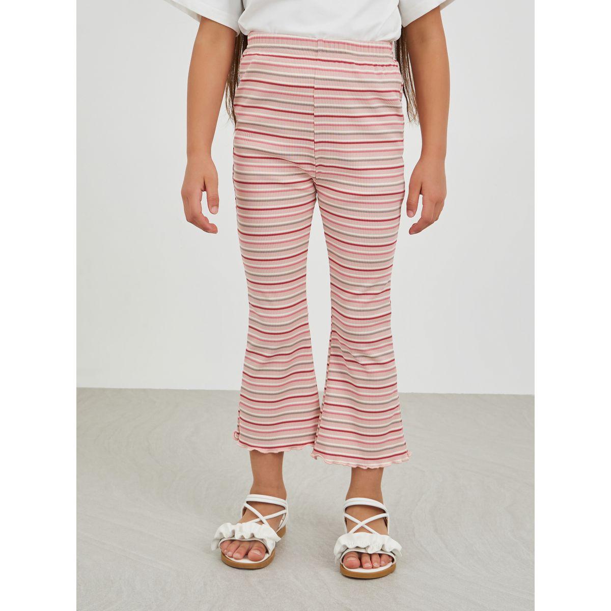 Styli Flower Patch T-Shirt and Striped Leggings Set-girls-clothing-setsandcoords-image-5