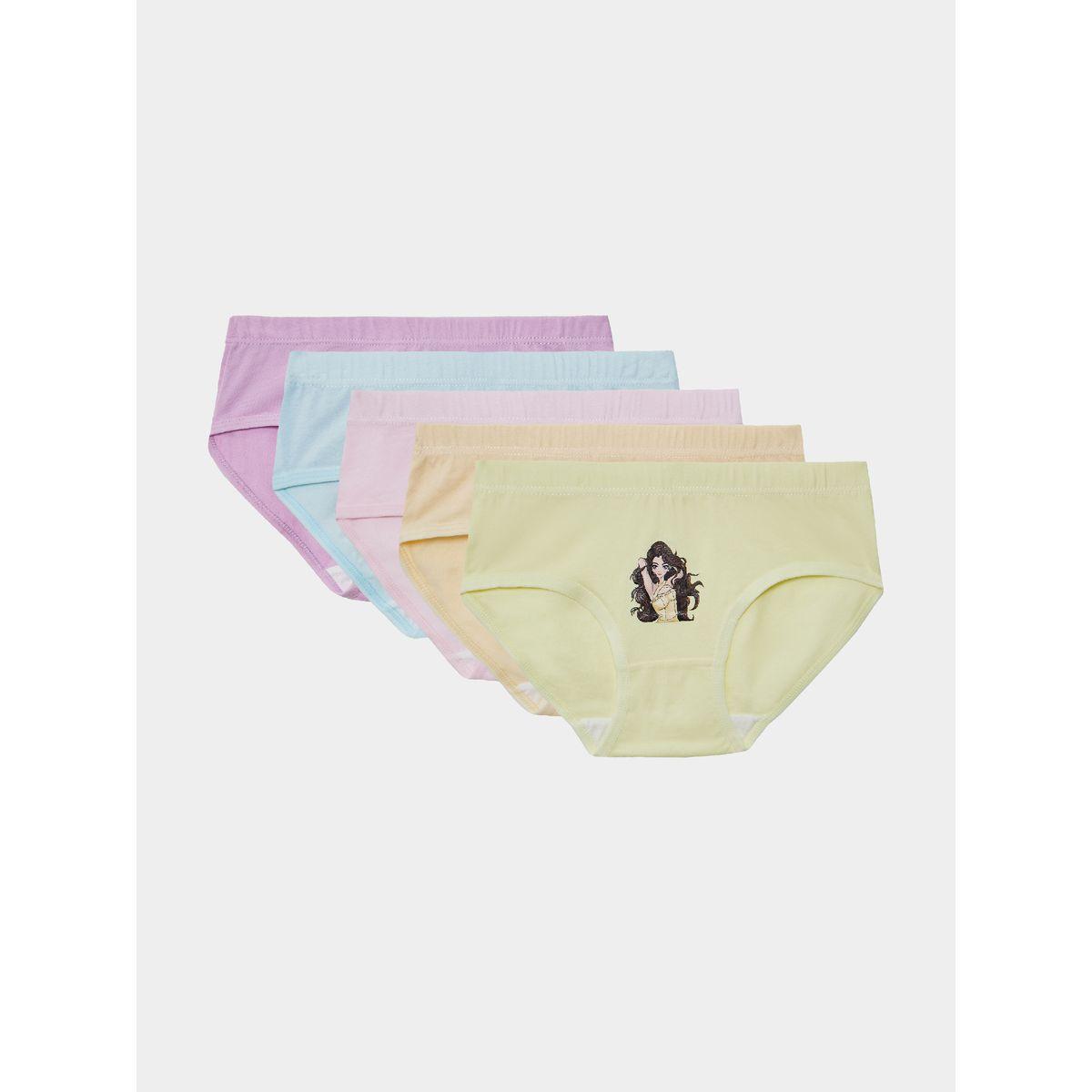 Styli Pack of 5 - Printed Elastic Waist Brief-girls-clothing-innerwear-image-1