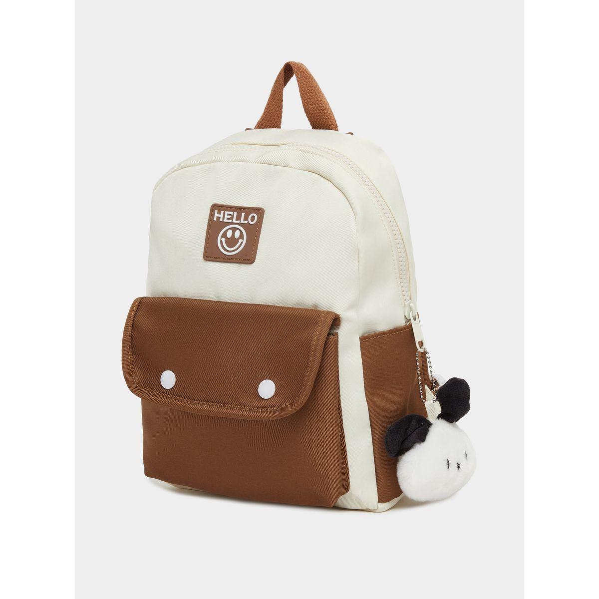Styli Boys Contrast Pocket Backpack with Bear Charm 23x29x10cm-school-bagsandbackpacks-backpacks-image-1