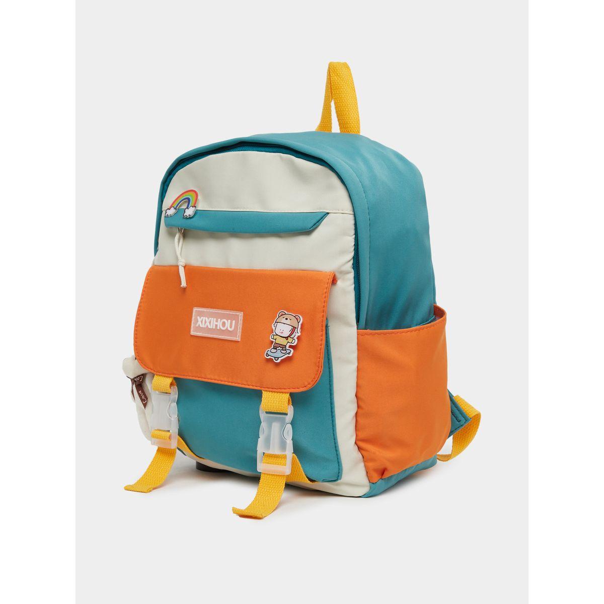 Styli Color Block Backpack with Buckle Strap-school-bagsandbackpacks-backpacks-image-1