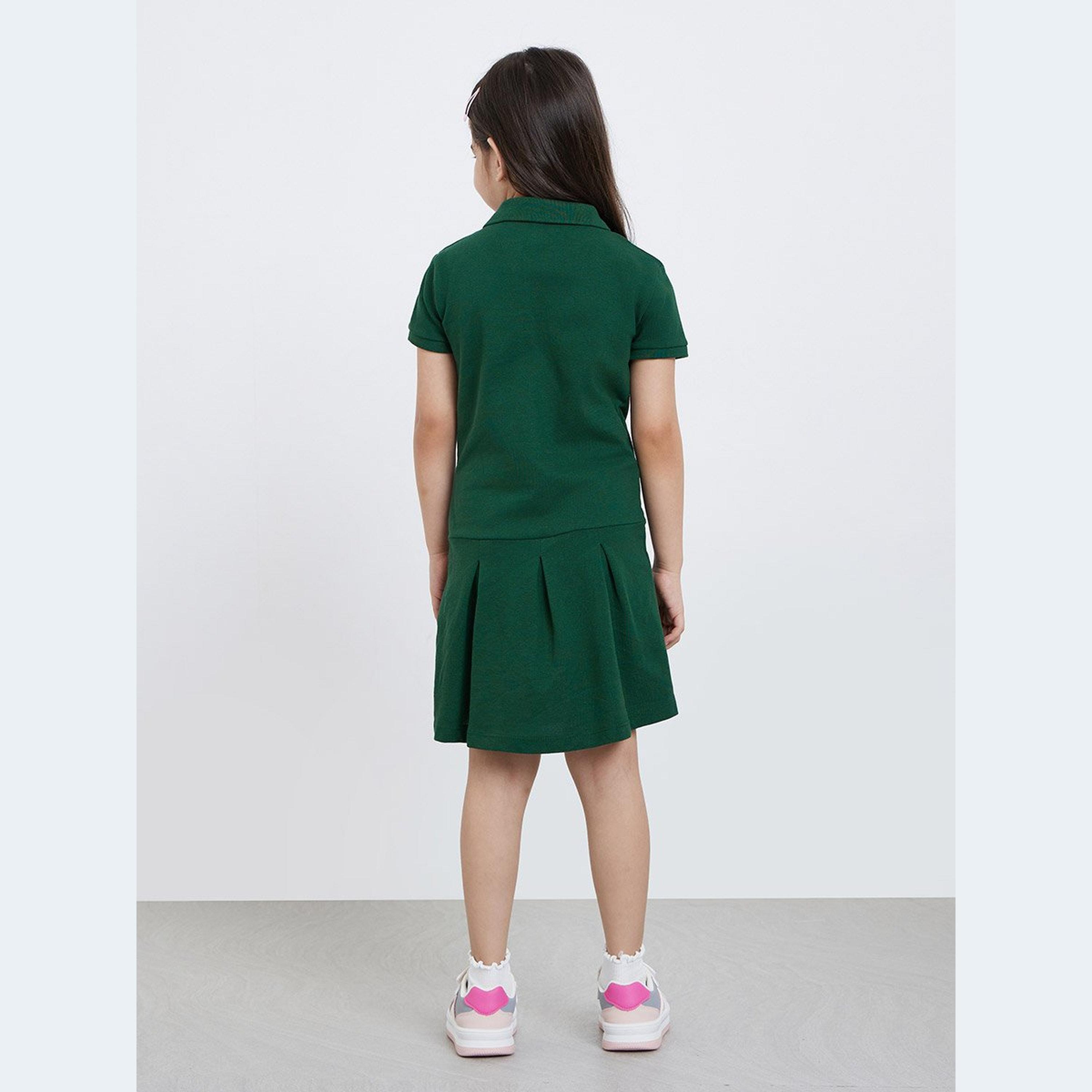 Styli Girls Green Heart Embroidered Detail Polo Dress-girls-clothing-dressesandjumpsuits-image-4