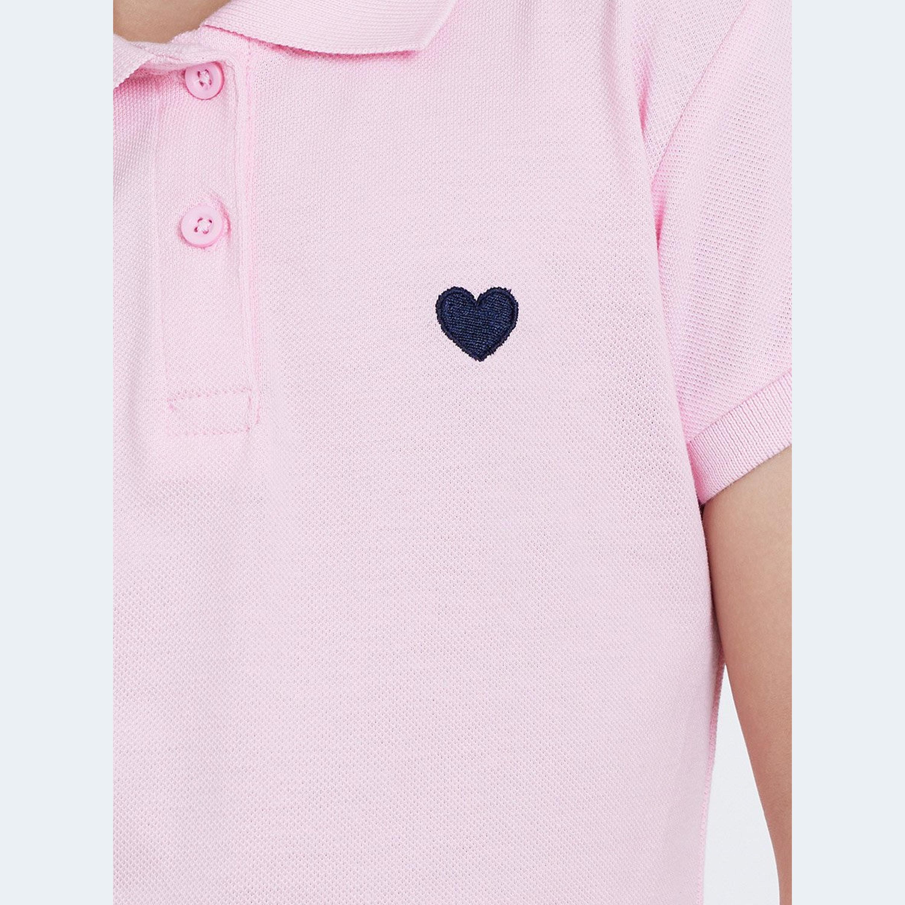 Styli Girls Pink Heart Embroidered Detail Polo Dress-girls-clothing-dressesandjumpsuits-image-3
