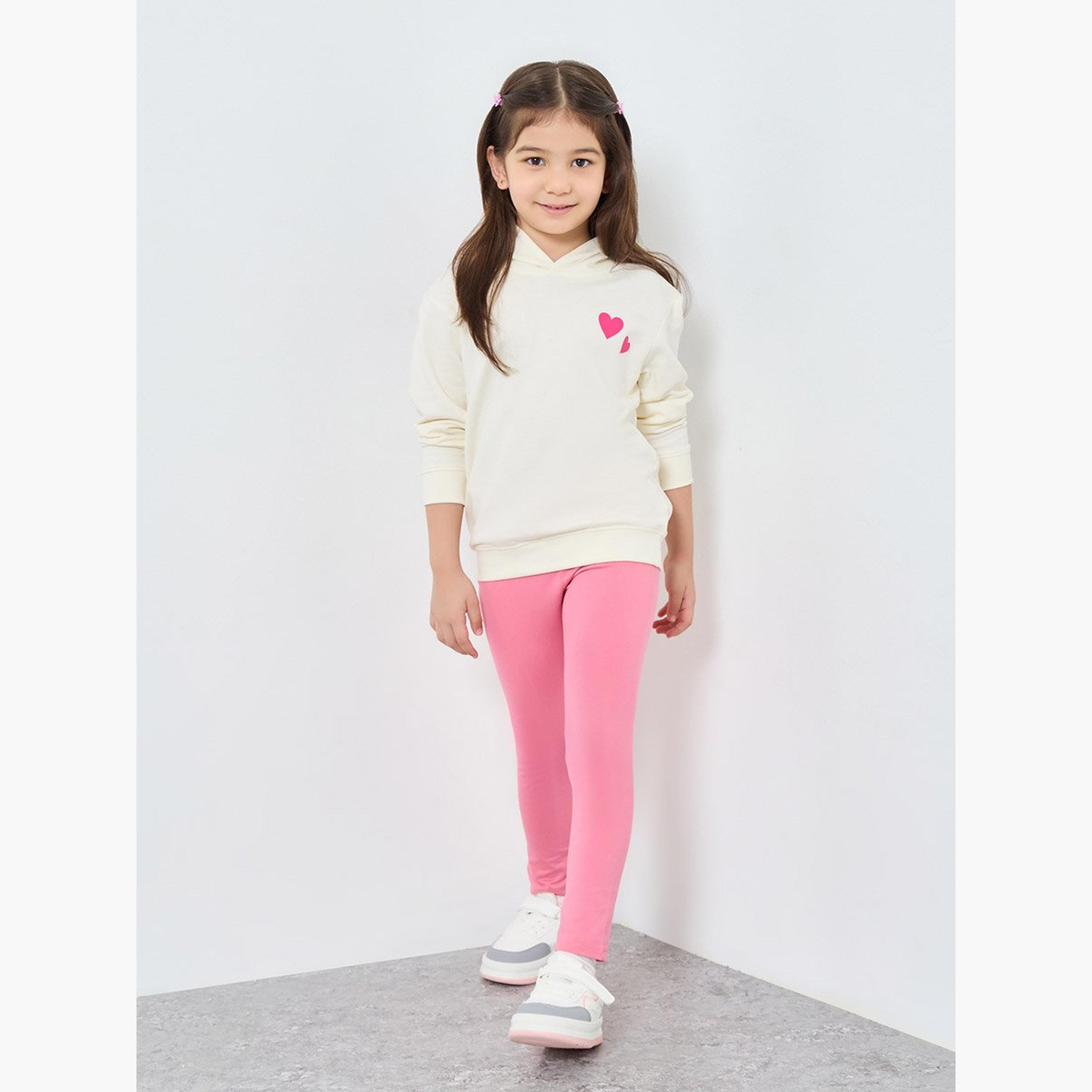 Styli Girls Off White Heart Print Hoodie-girls-clothing-sweatshirts-image-2