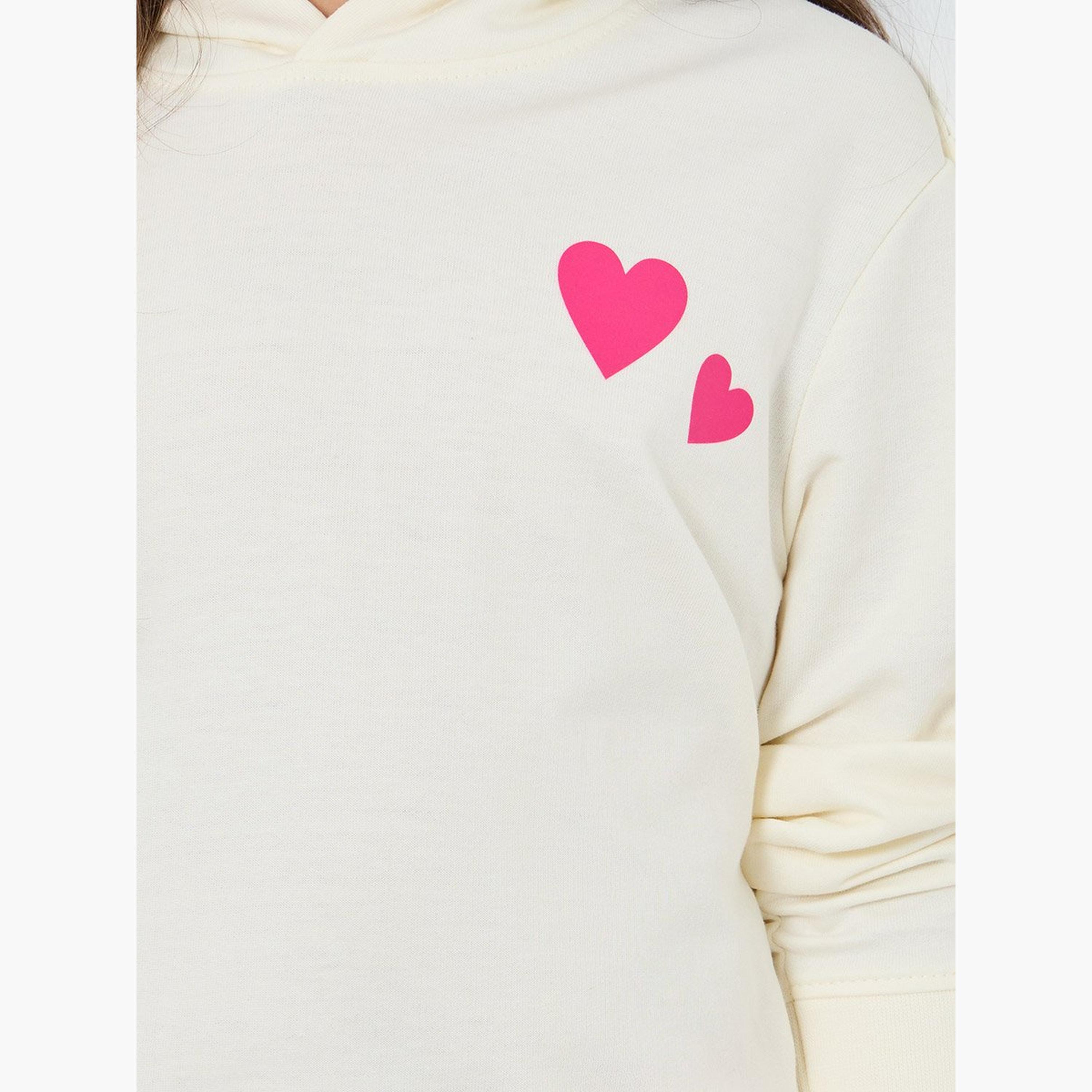 Styli Girls Off White Heart Print Hoodie-girls-clothing-sweatshirts-image-3