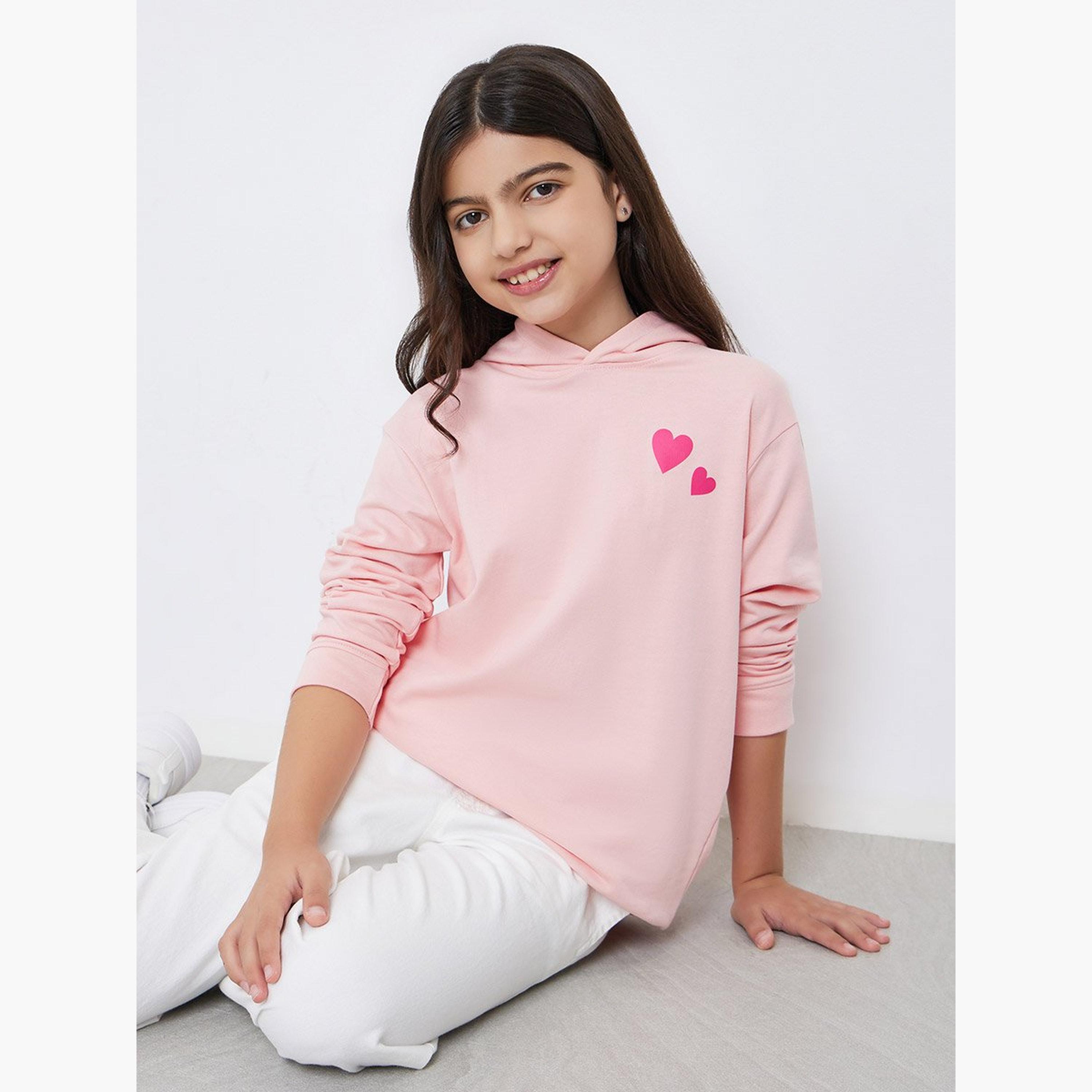 هودي بقصة مريحة بطبعة قلب-girls-clothing-sweatshirts-image-2