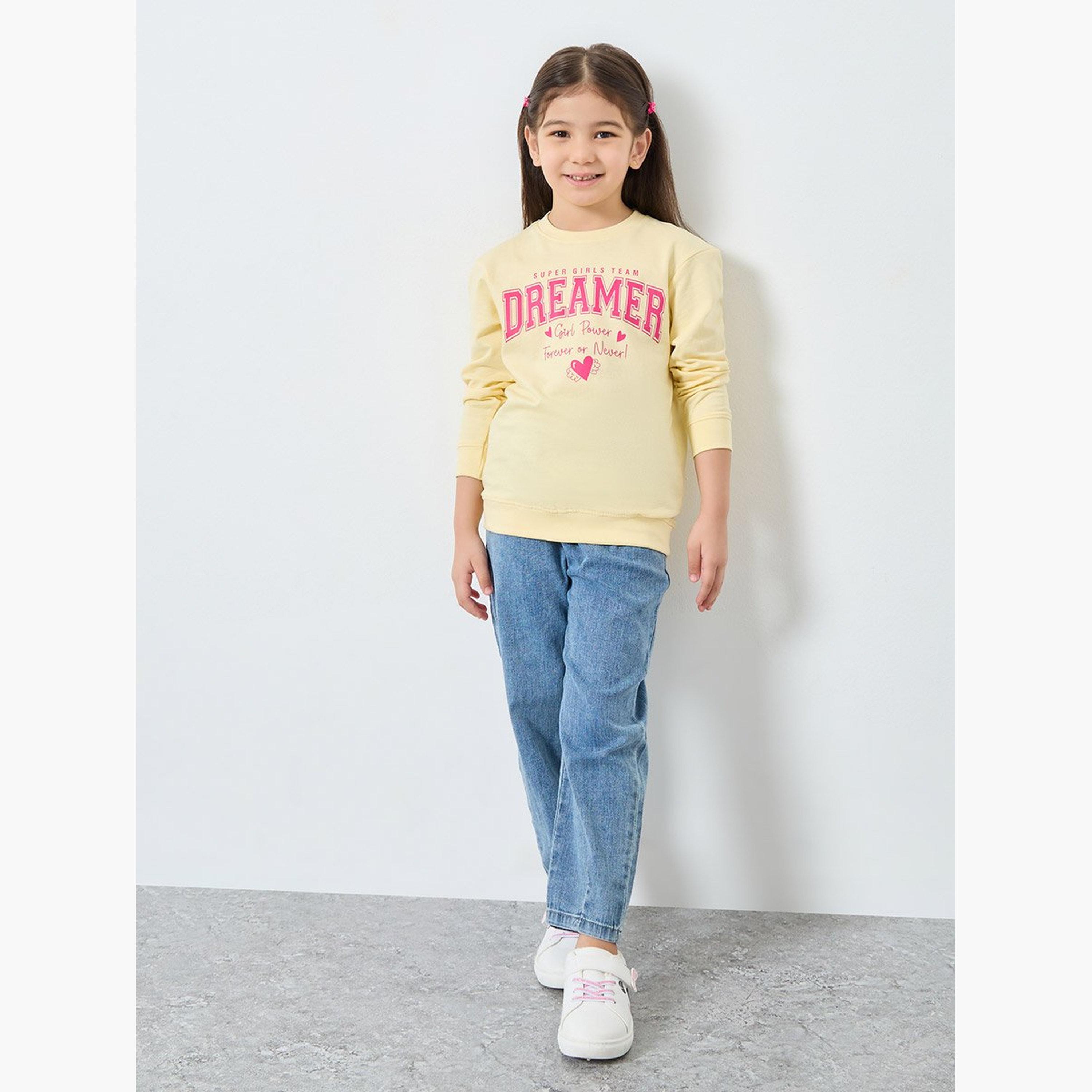 Styli Girls Yellow Dreamer Graphic Sweatshirt-girls-clothing-sweatshirts-image-2