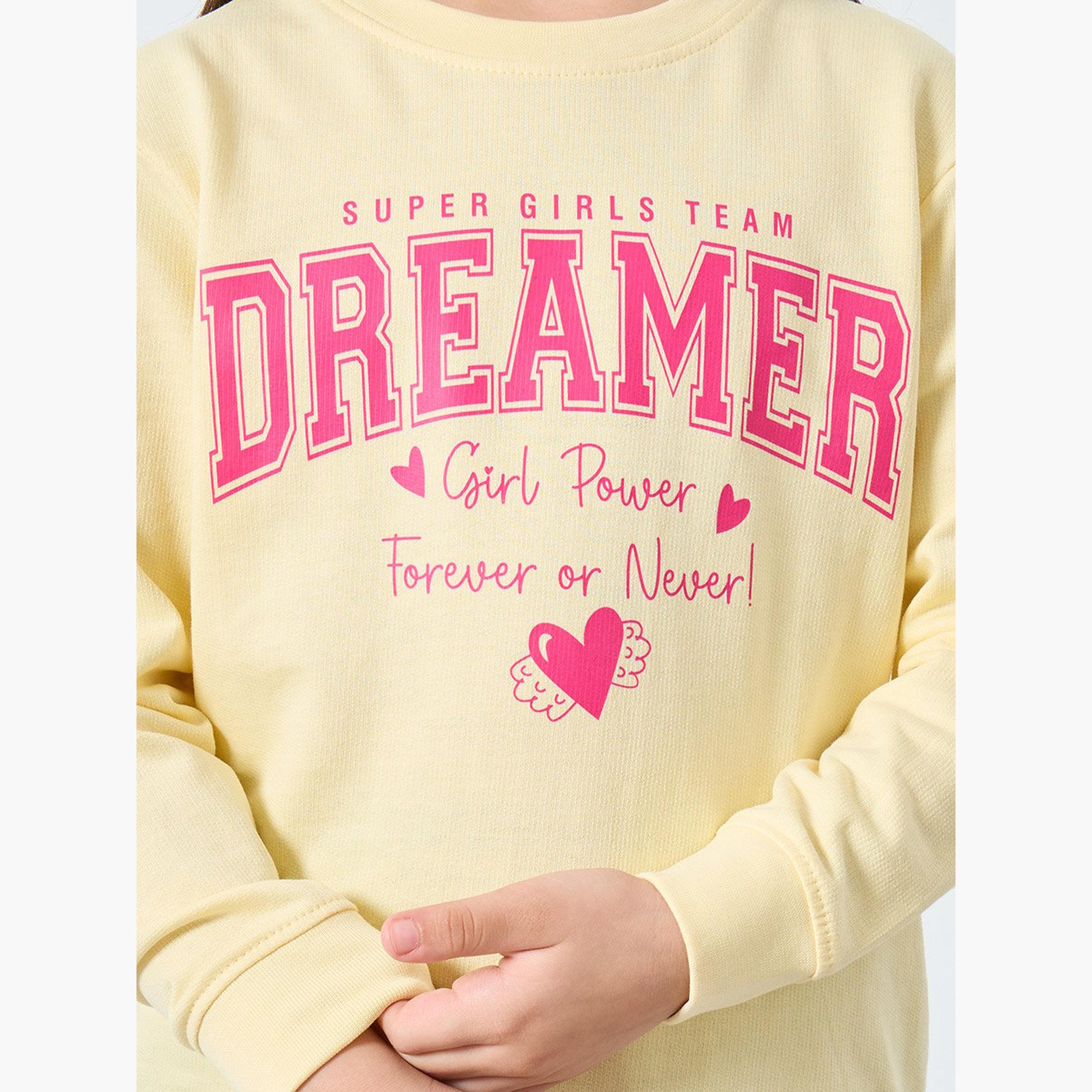 Styli Girls Yellow Dreamer Graphic Sweatshirt-girls-clothing-sweatshirts-image-3