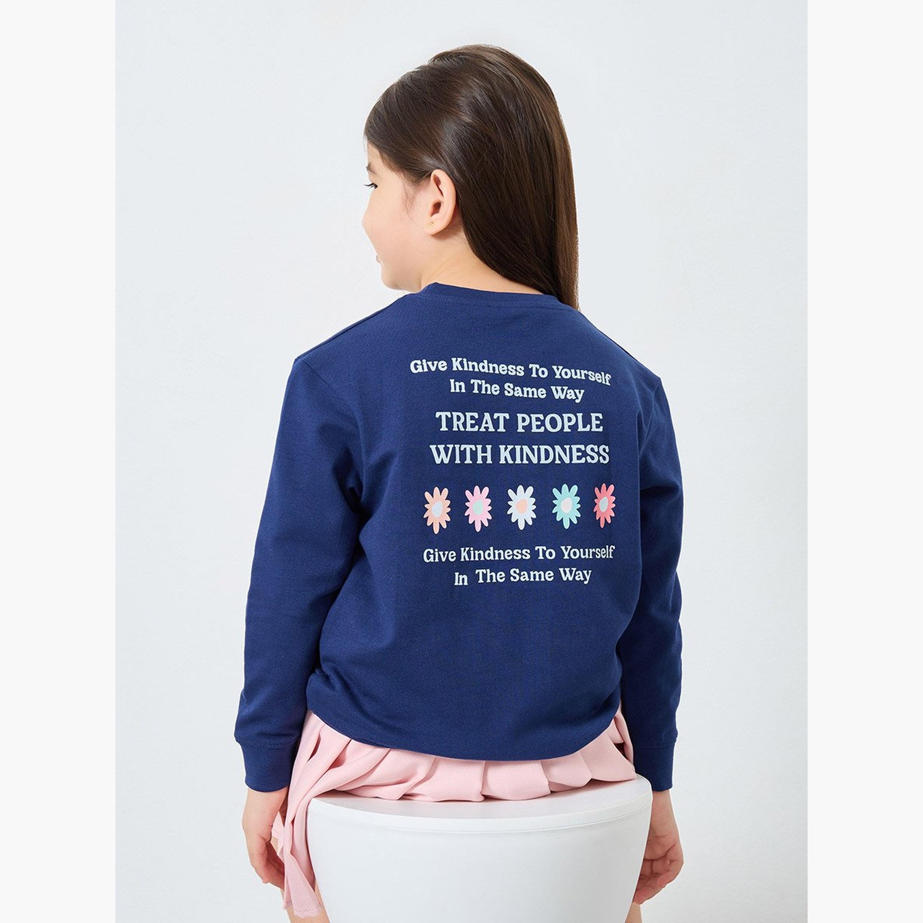 Styli Girls Kindness Graphic Print Sweatshirt-girls-clothing-winterwear-sweatshirts-image-2