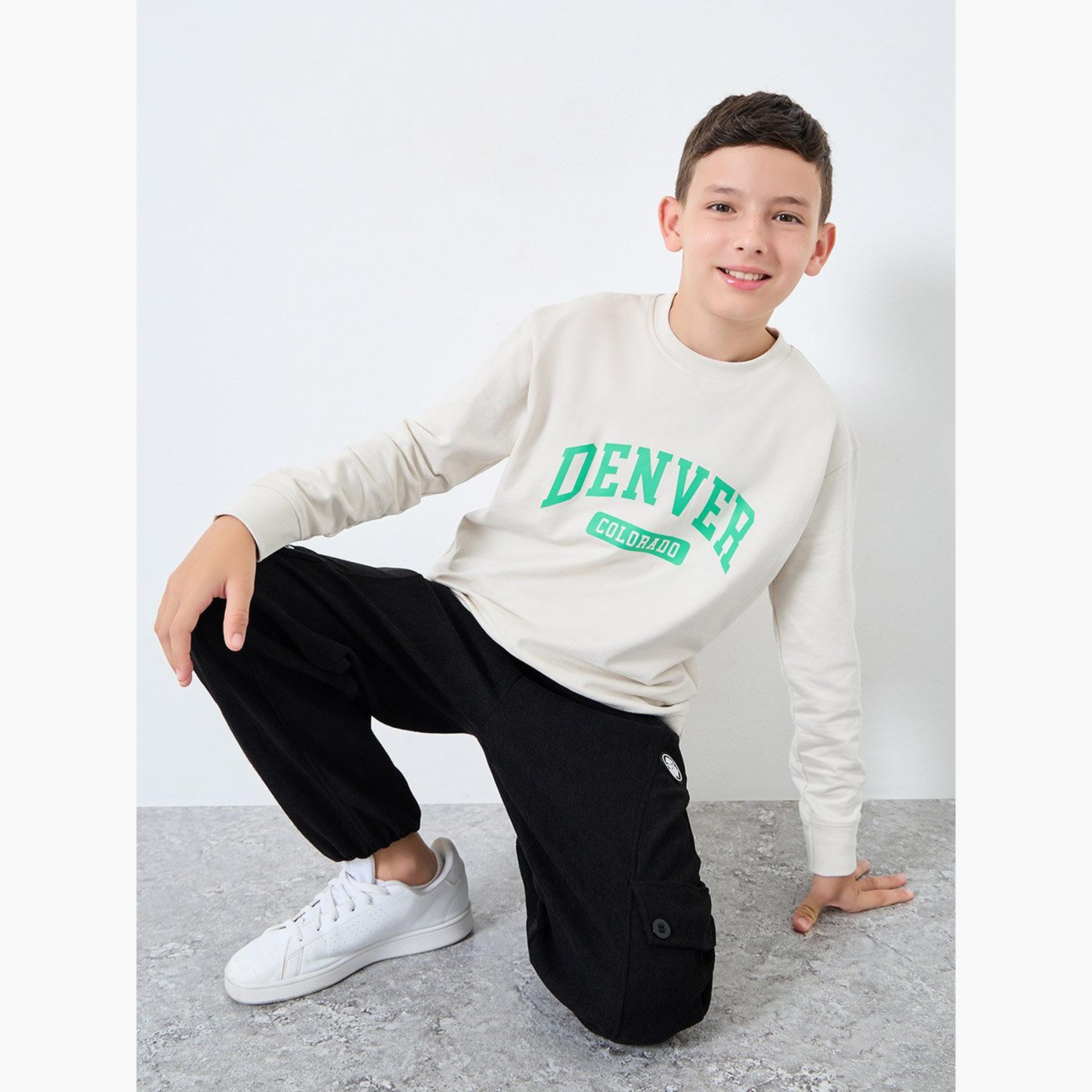 Styli Teen Cream Relaxed Fit Graphic Sweatshirt-boys-clothing-winterwear-sweatshirts-image-1