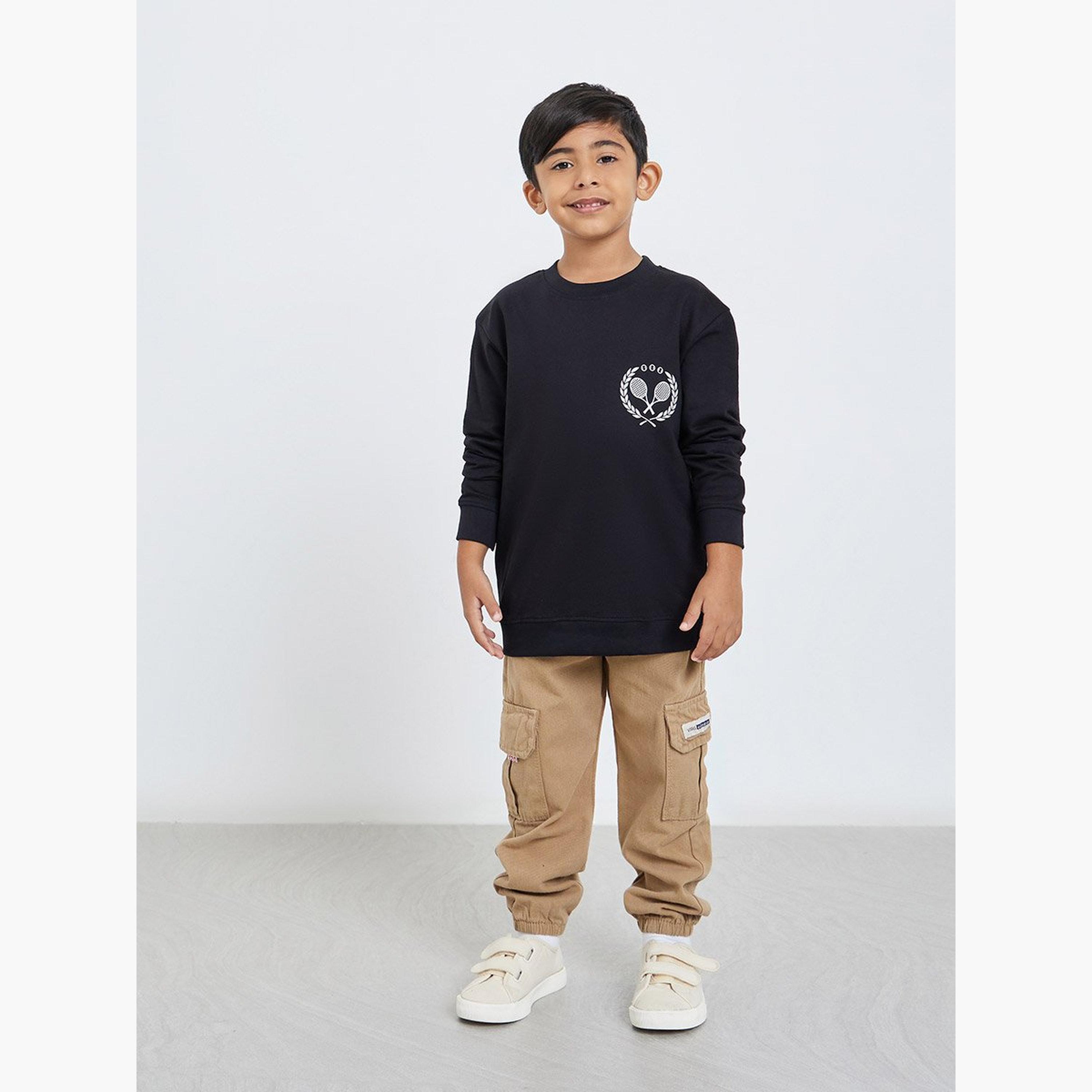 Styli Boys Black Graphic Print Sweatshirt-boys-clothing-sweatshirts-image-2
