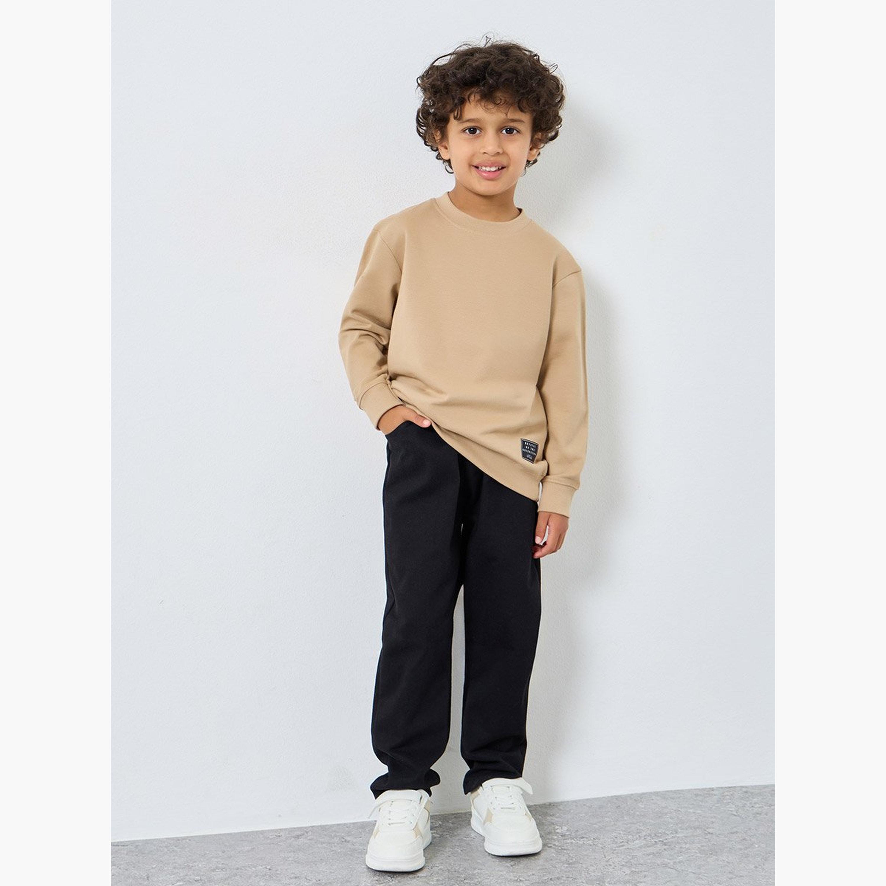 Styli Boys Beige Embossed Graphic Sweatshirt-boys-clothing-sweatshirts-image-2