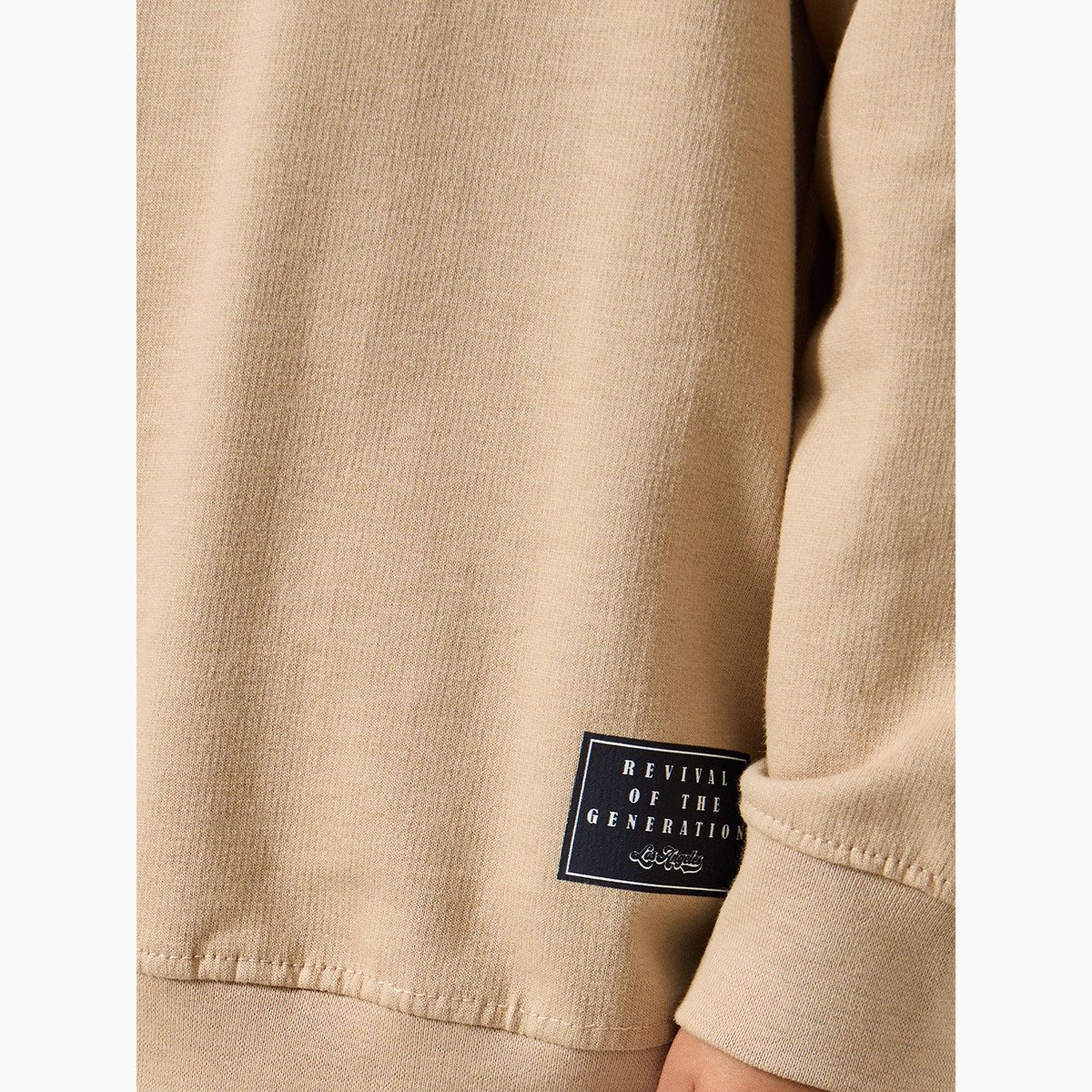 Styli Boys Beige Embossed Graphic Sweatshirt-boys-clothing-sweatshirts-image-3