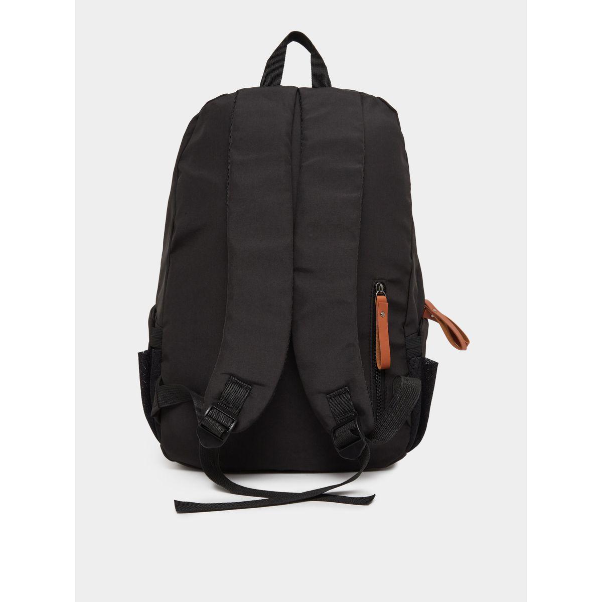Styli Unisex Black Backpack with Side Pocket 31x18x45cm-school-bagsandbackpacks-backpacks-image-2